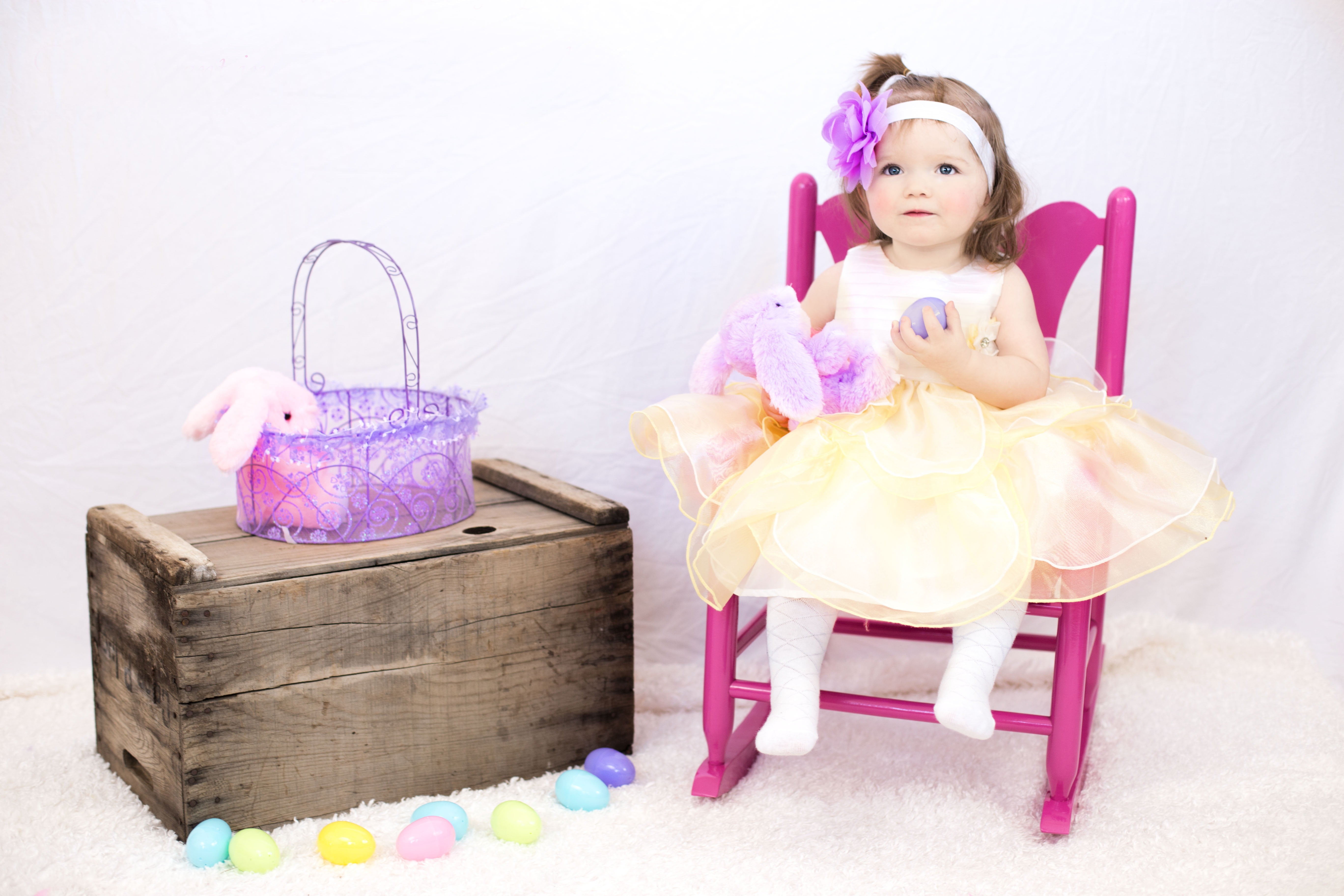 pink, beside, baby, indoors, offspring, happiness, celebration, full length, toy, box - container, pink Color, basket, toddler, cute, purple, child, one person, HD Wallpaper