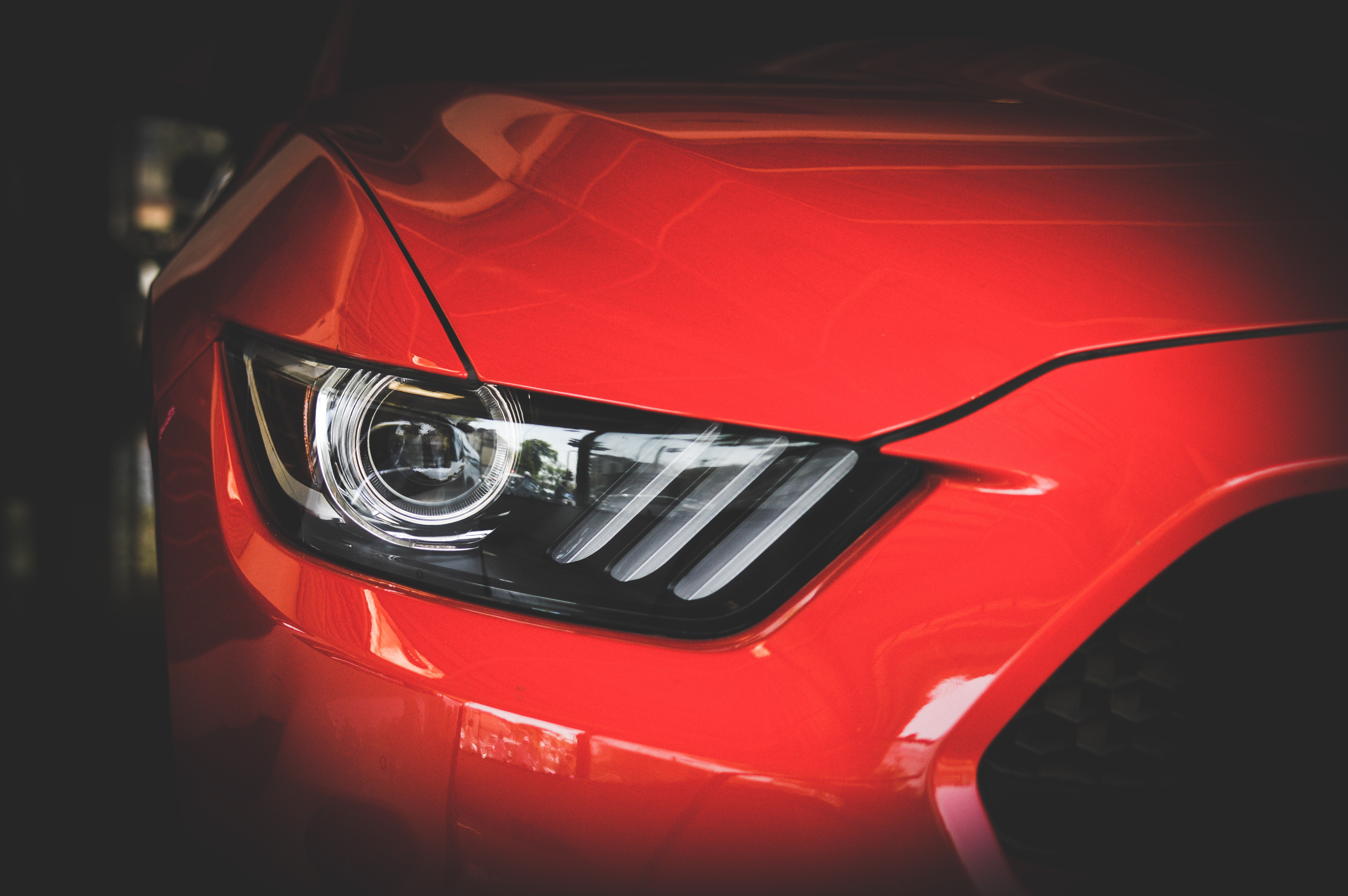 high angle view, car, stationary, red, consumerism, 5K, transportation, headlight, sports car, glass - material, no people, mode of transportation, retro styled, HD Wallpaper