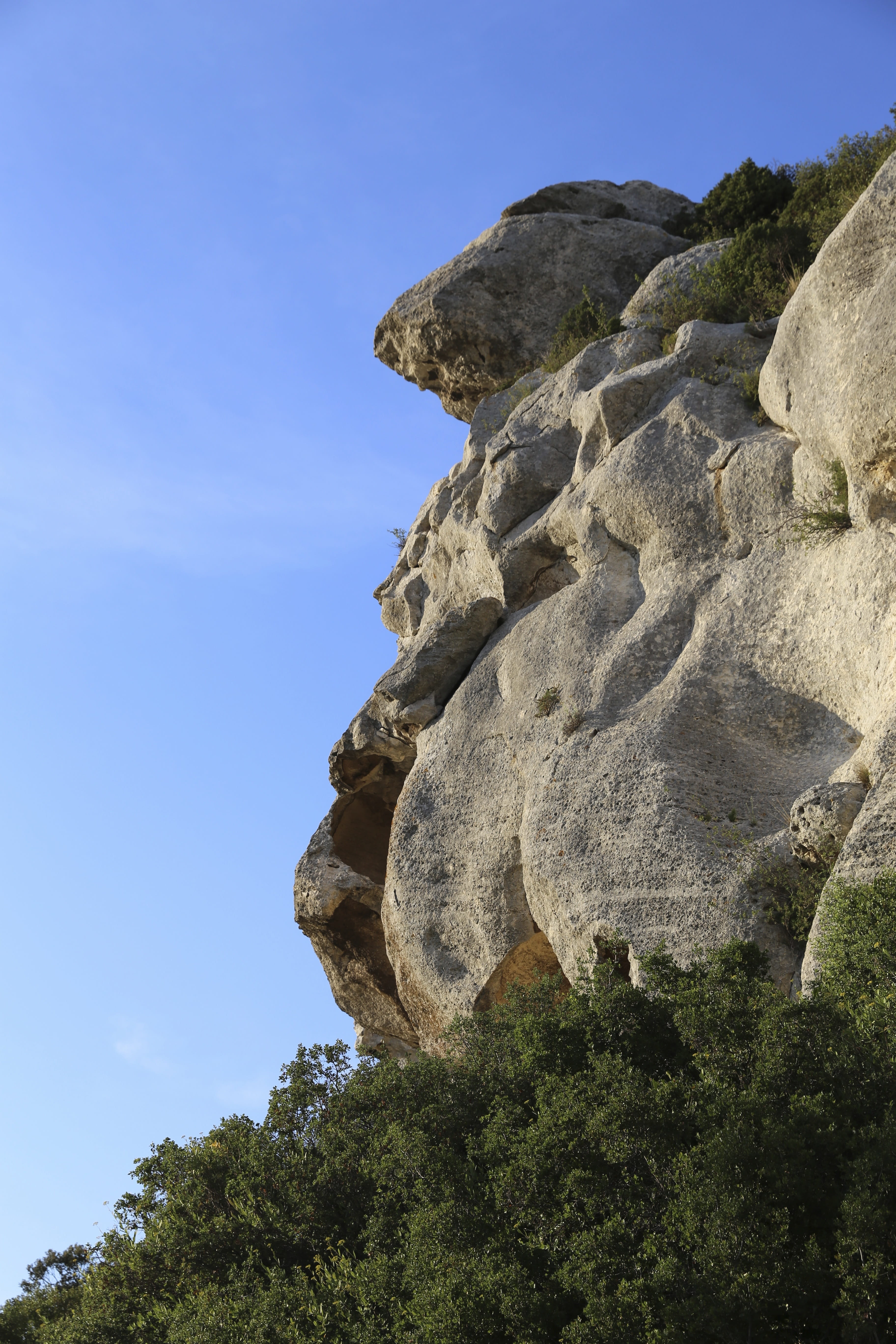 5K, scenics - nature, outdoors, land, lease-de-provence, sky, sunlight, no people, tranquil scene, plant, tranquility, blue, tree, eroded, rock - object, Phone HD Wallpaper