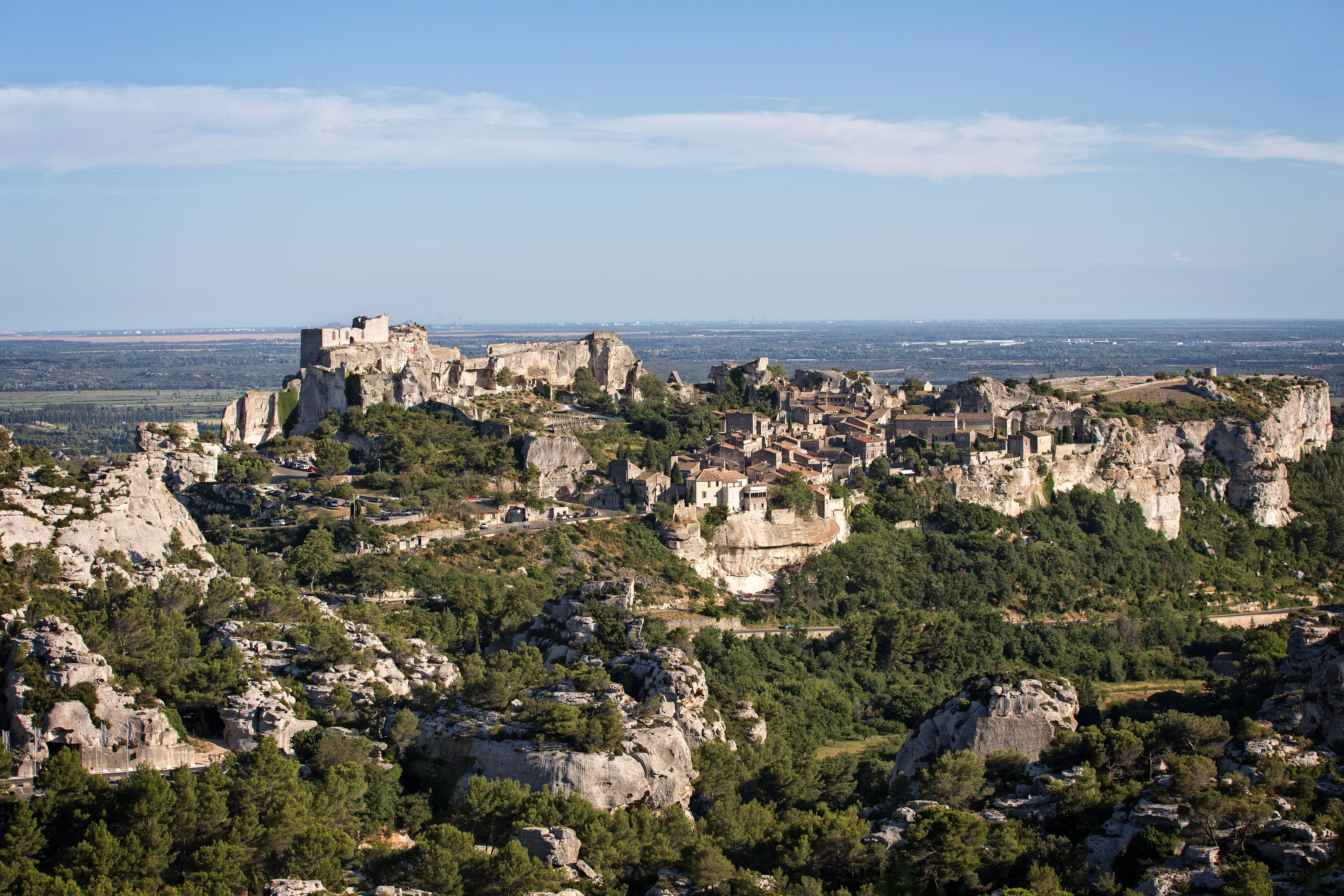 plant, nature, history, architecture, tree, sky, land, the past, lease-de-provence, sunset, no people, 5K, travel destinations, building, rock, built structure, HD Wallpaper