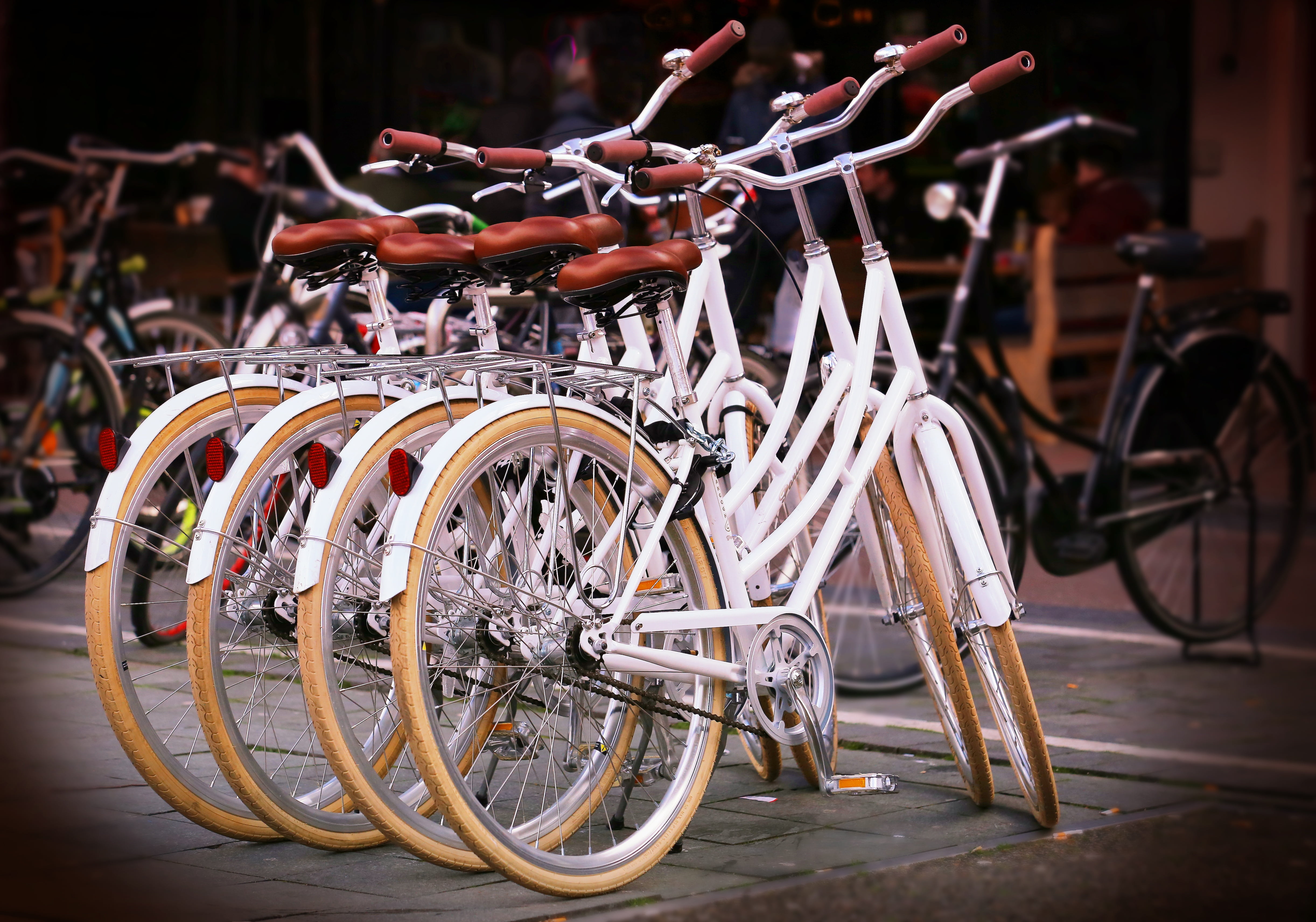 backgrounds, city, bicycle, sport, red, retro Styled, focus on foreground, old-fashioned, outdoors, mode of Transport, white, cruiser, old, bicycle Pedal, HD Wallpaper