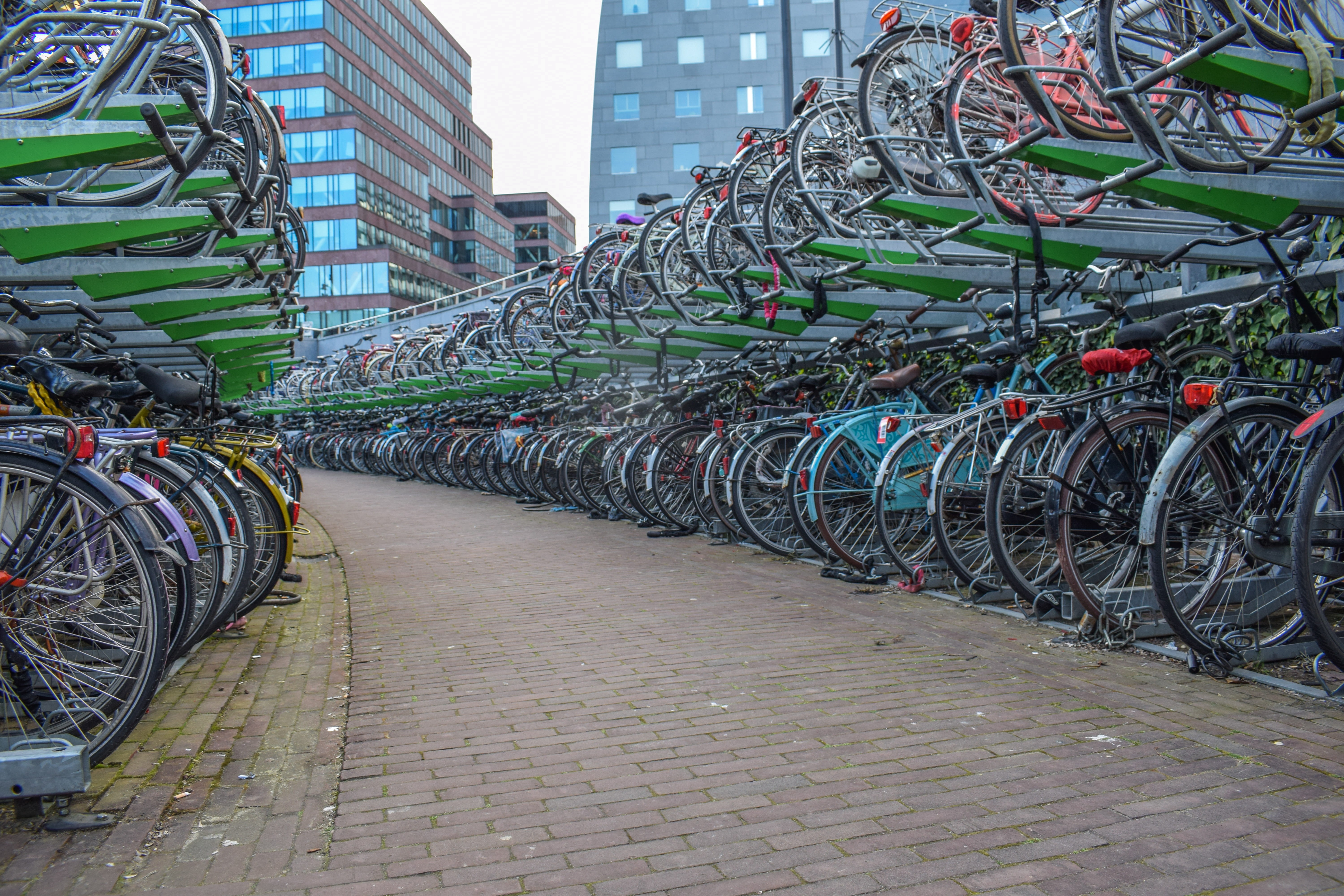 wheels, building, cycling, street, netherlands, footpath, mode of transportation, transportation, no people, building exterior, rotterdam, transport, wheel, HD Wallpaper