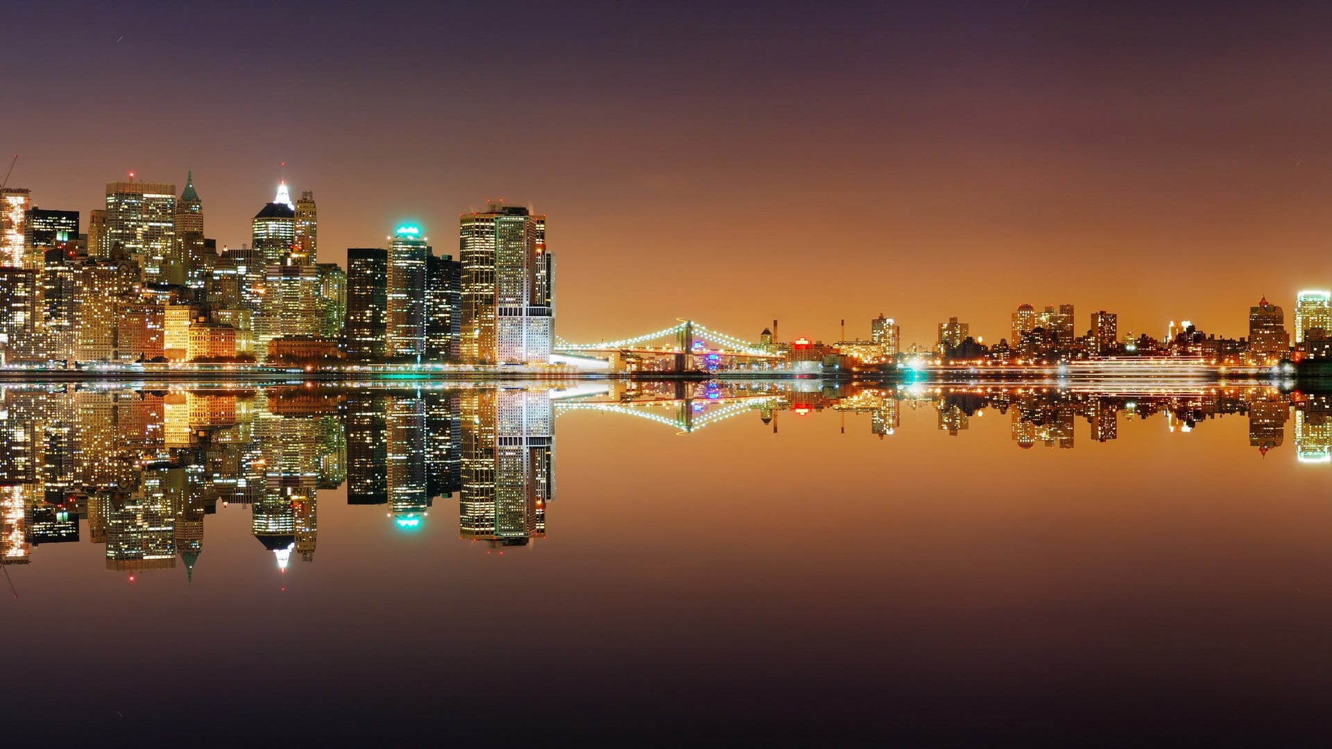 financial district, architecture, travel destinations, river, night, skyscraper, tourism, usa, skyscrapers, no people, water, urban, outdoors, landmark, HD Wallpaper