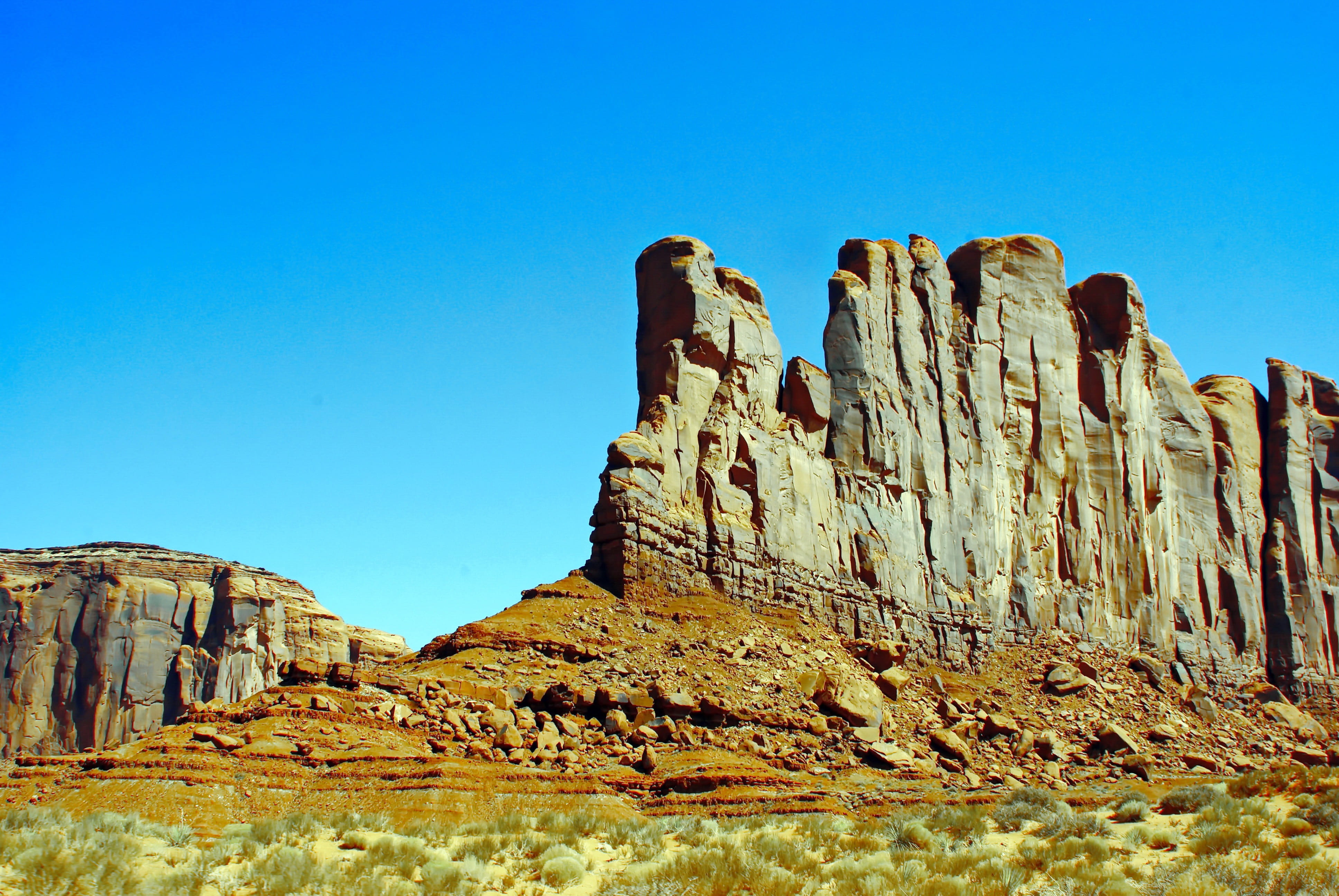 tranquil scene, non-urban scene, panorama, rock - object, tourist site, solid, travel, desert, scenics - nature, mountain, immensity, nature, blue, Usa, HD Wallpaper