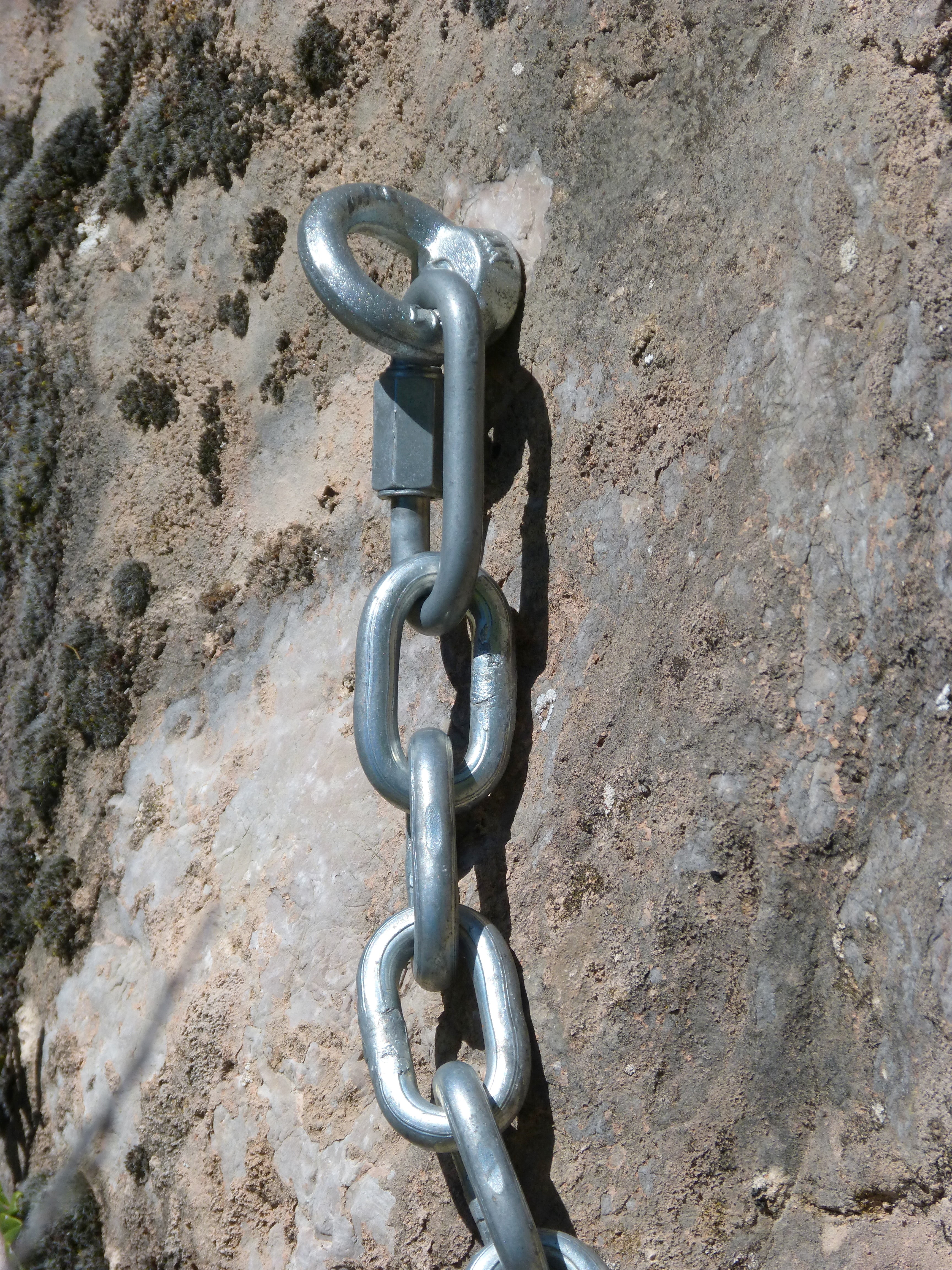 wall - building feature, protection, connection, iron, close-up, strength, rock, anchored, day, solid, mountain, safety, rock - object, security, 4K, insurance, Phone HD Wallpaper