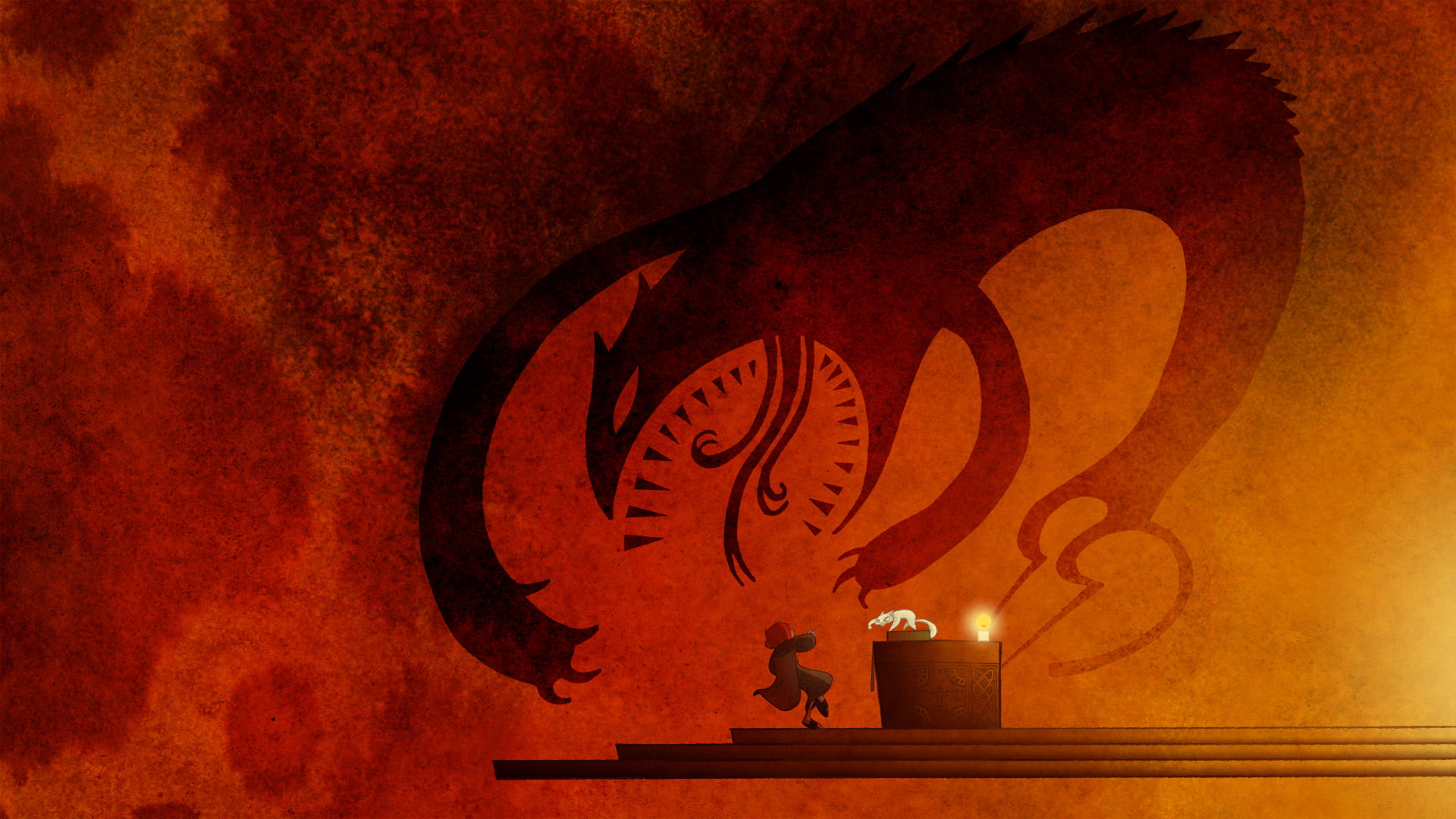 red, monster, 1080P, hd, shadow, digital/artwork, cat, HD Wallpaper