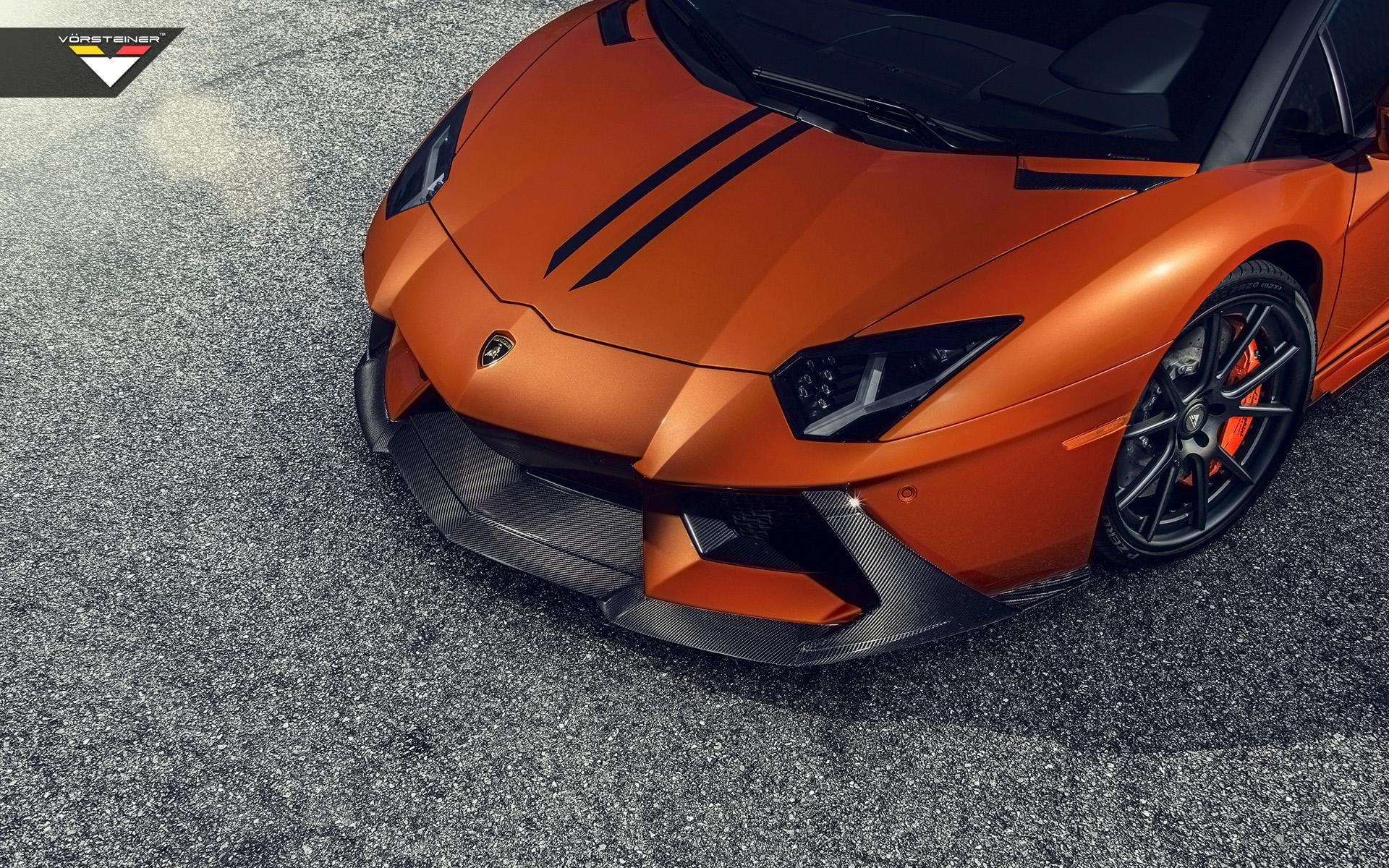 1080P, cars, zaragoza, sports, vorsteiner, lamborghini, aventador, 2014, v, car, orange, HD Wallpaper