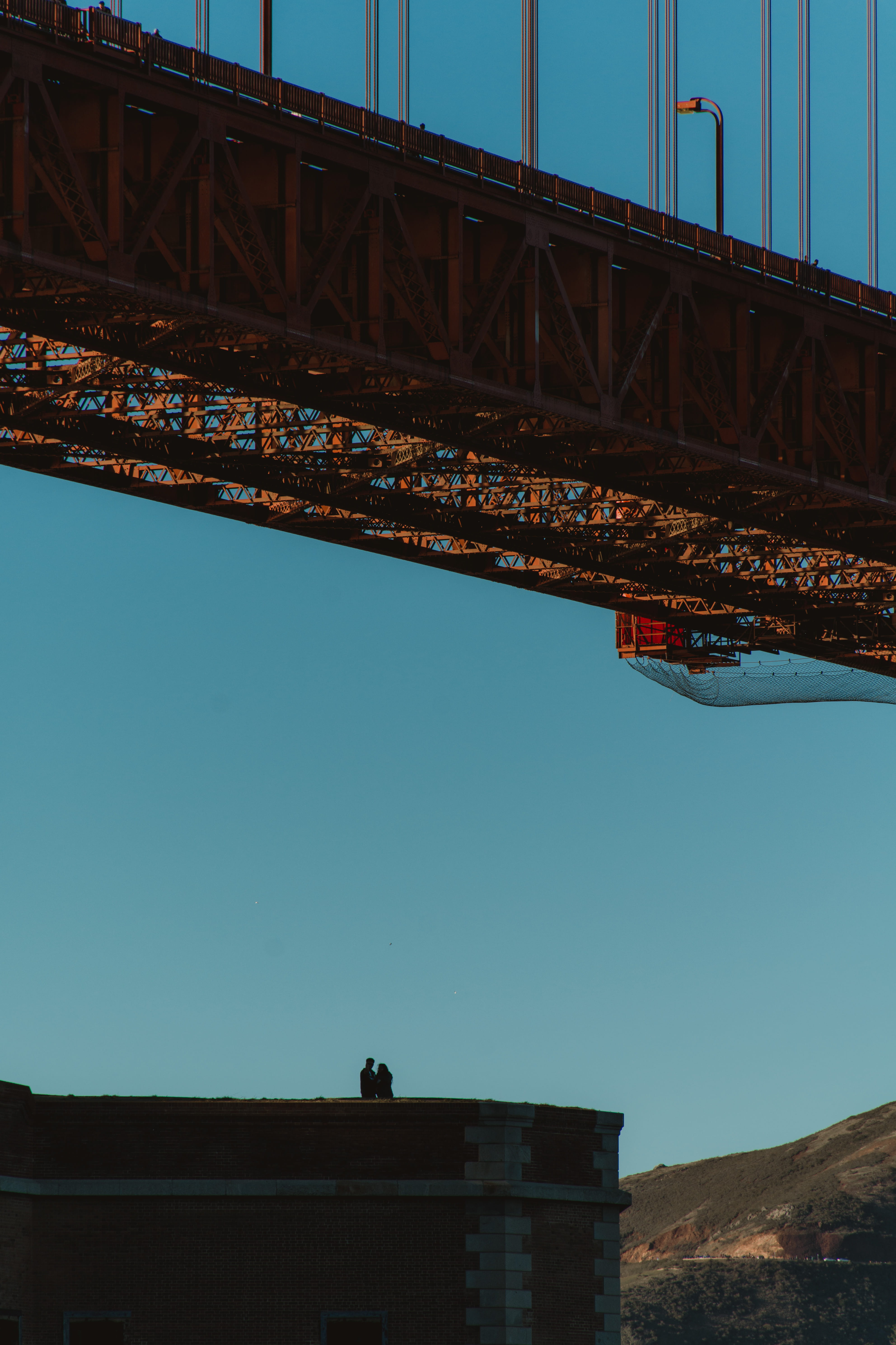 building exterior, travel, day, bridge - man made structure, tourism, fort point, architecture, low angle view, nature, golde gate, 5K, transportation, Phone HD Wallpaper