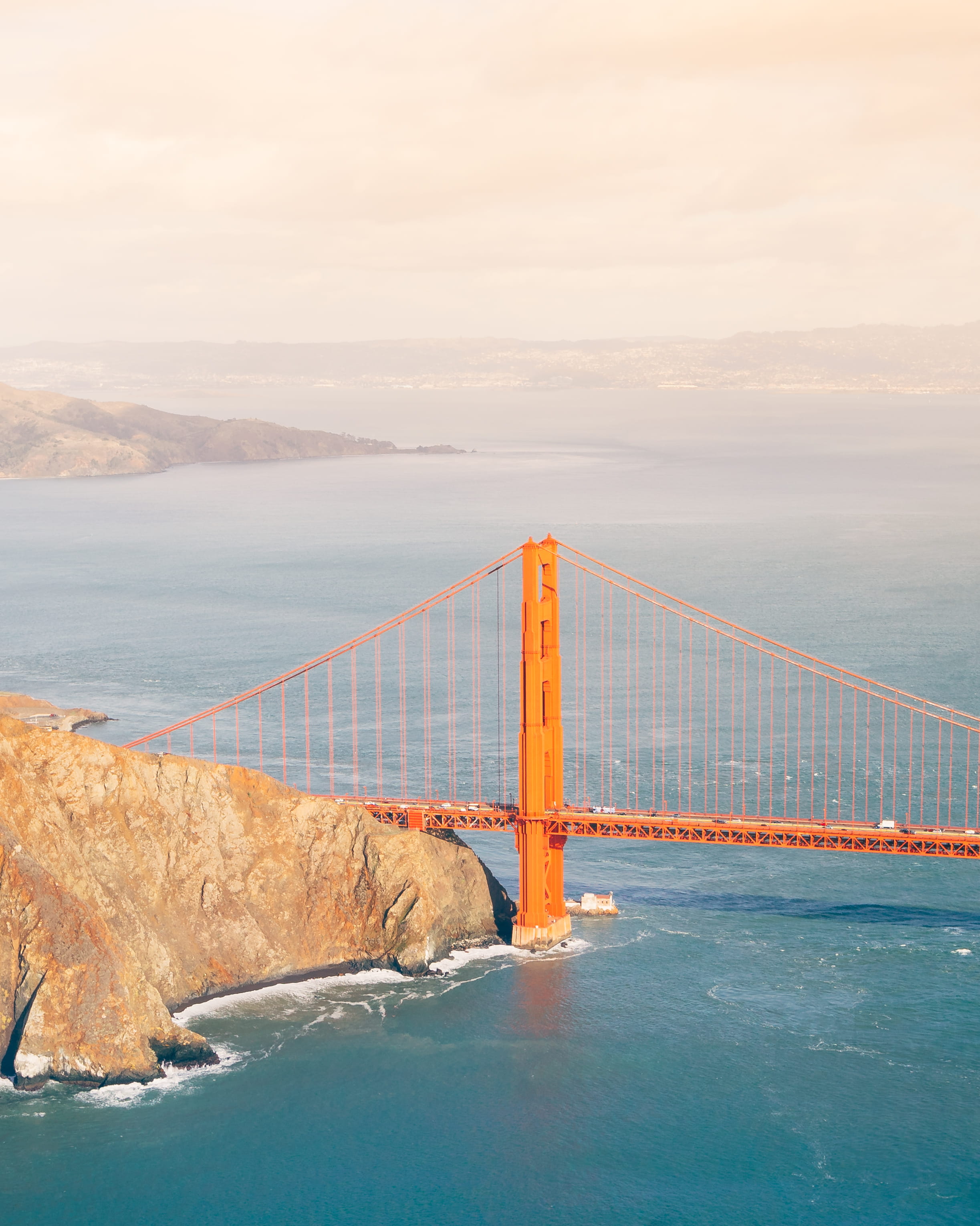landscape, travel, tourism, golden gate, bridge - man made structure, lake, california, san francisco, tranquil scene, no people, 2K, water, brige, ocean, Phone HD Wallpaper