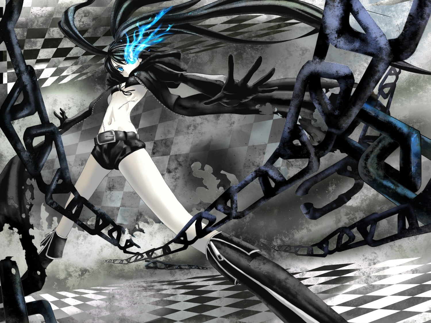 low section, lifestyles, outdoors, leisure activity, sport, 720P, day, one person, nature, anime, high angle view, safety, Black Rock Shooter, anime girls, HD Wallpaper