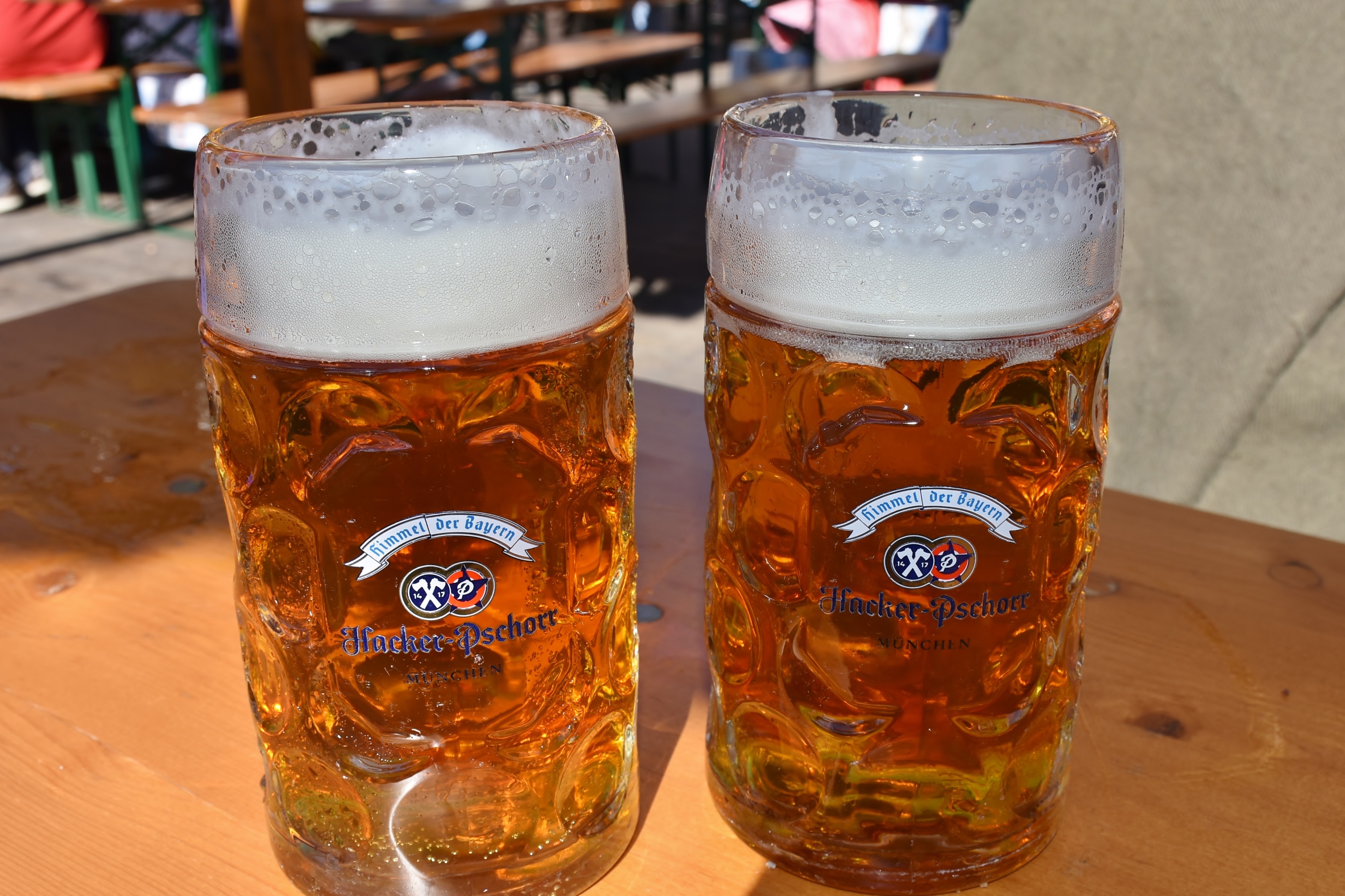 liquid, bavaria, beer mugs, mug, high angle view, freshness, beer glass, beer garden, still life, alcohol, glass, beer mug, prost, close-up, brow, mugs, HD Wallpaper