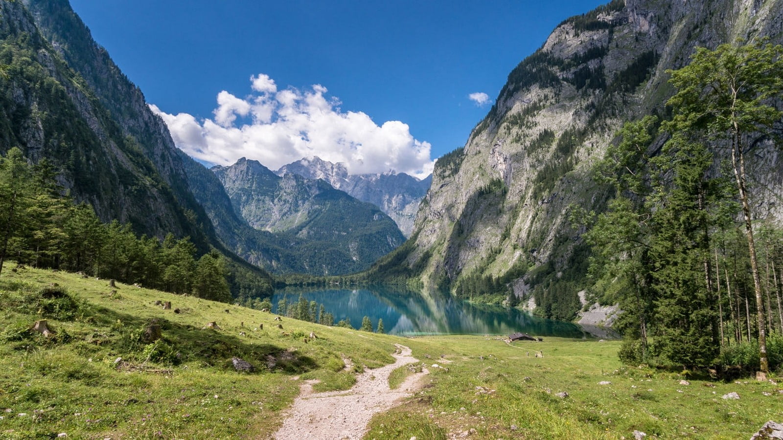 tranquil scene, land, leafed, scenics - nature, Germany, plant, photography, path, beauty in nature, summer, forest, 720P, water, mountains, sky, mountain range, HD Wallpaper