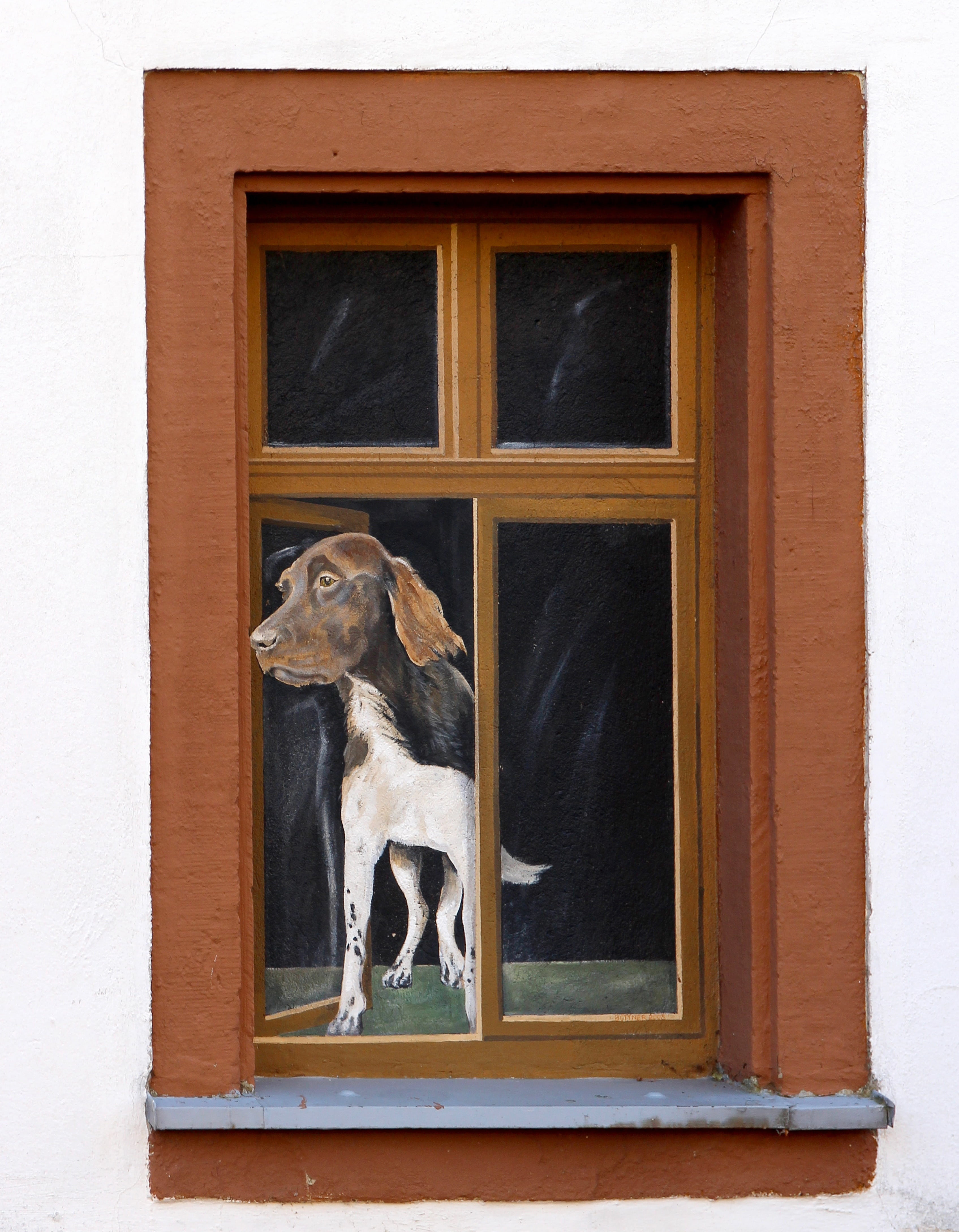 4K, humor, built structure, day, building exterior, architecture, facade, lattice windows, glass - material, no people, one animal, spoof, window frame, Phone HD Wallpaper
