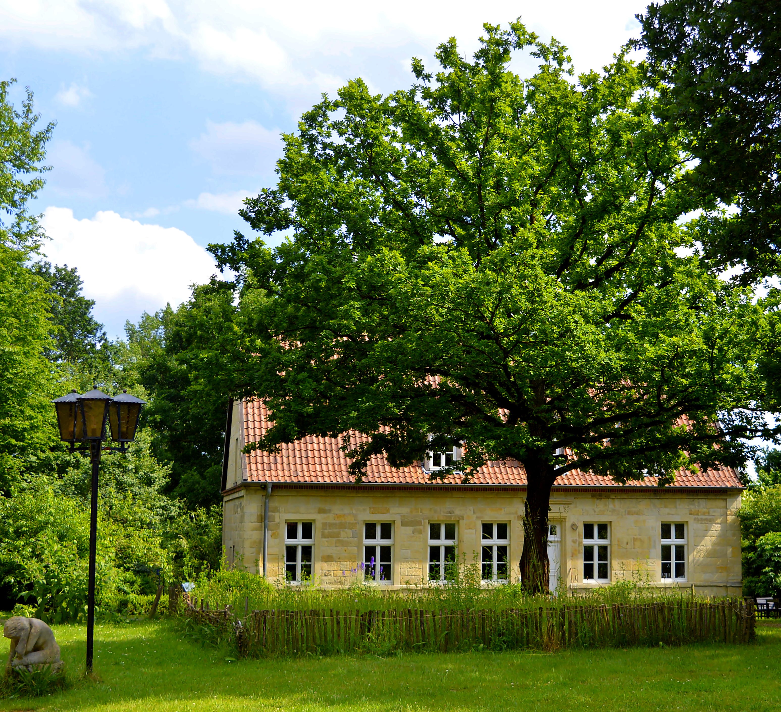 2K, idyllic, masonry, architecture, built structure, old masonry, day, facade, grass, outdoors, old, sky, forest house, atmospheric, dream home, home, HD Wallpaper