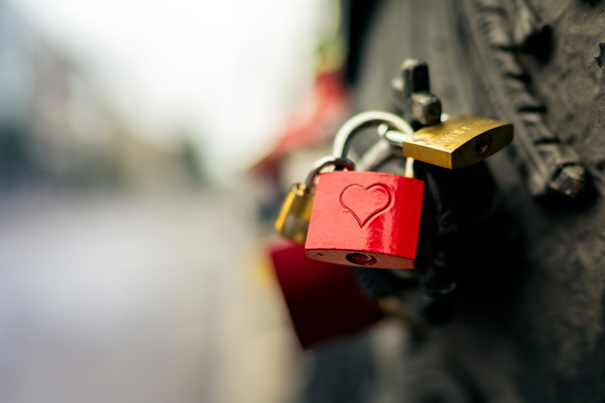 castle, 1080P, love, heart, bokeh, lock, HD Wallpaper
