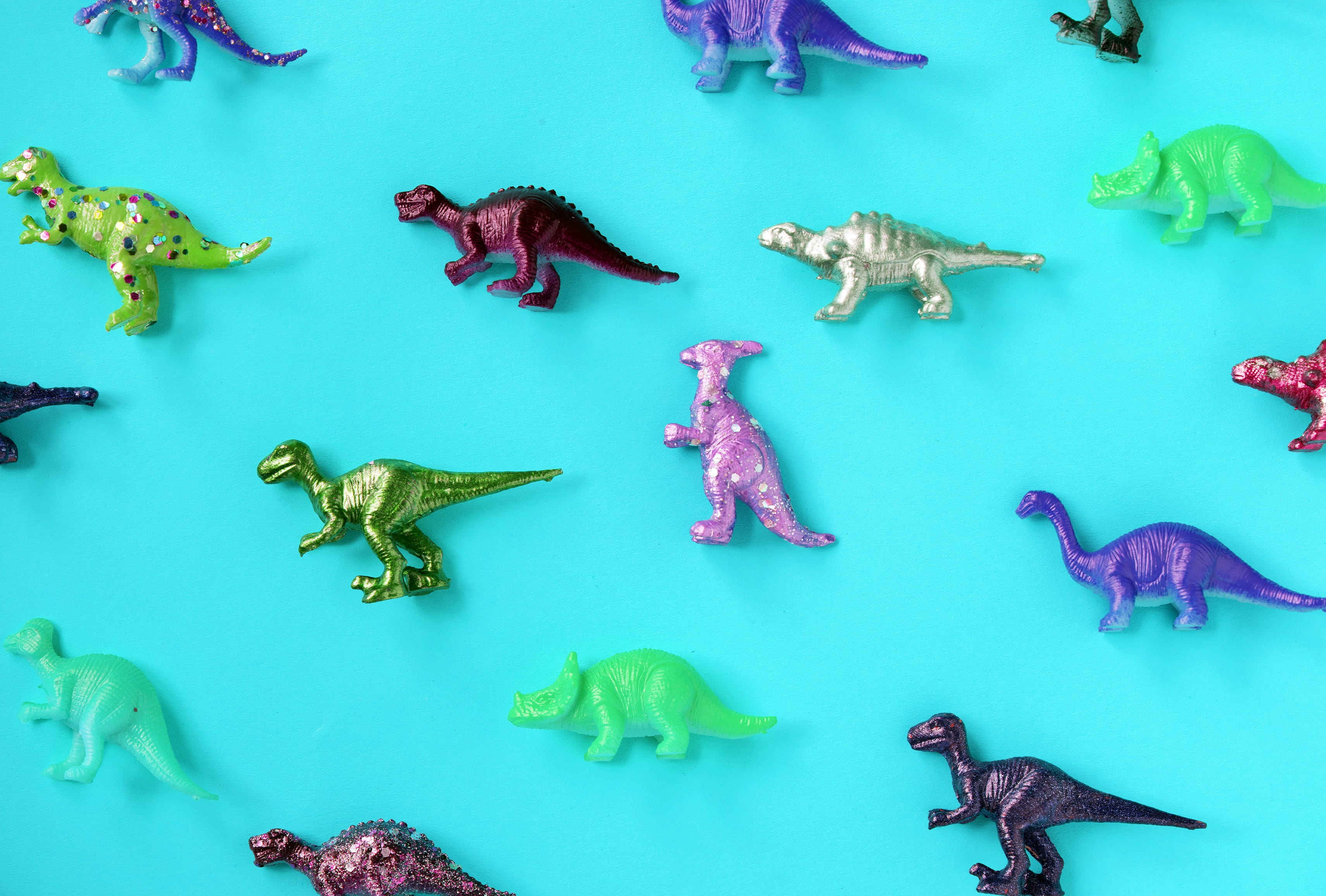 jurassic, jungle, animals, dinosaur, colorful, happy, animal wildlife, horse, childhood, animal themes, indoors, group of animals, studio shot, nature, HD Wallpaper