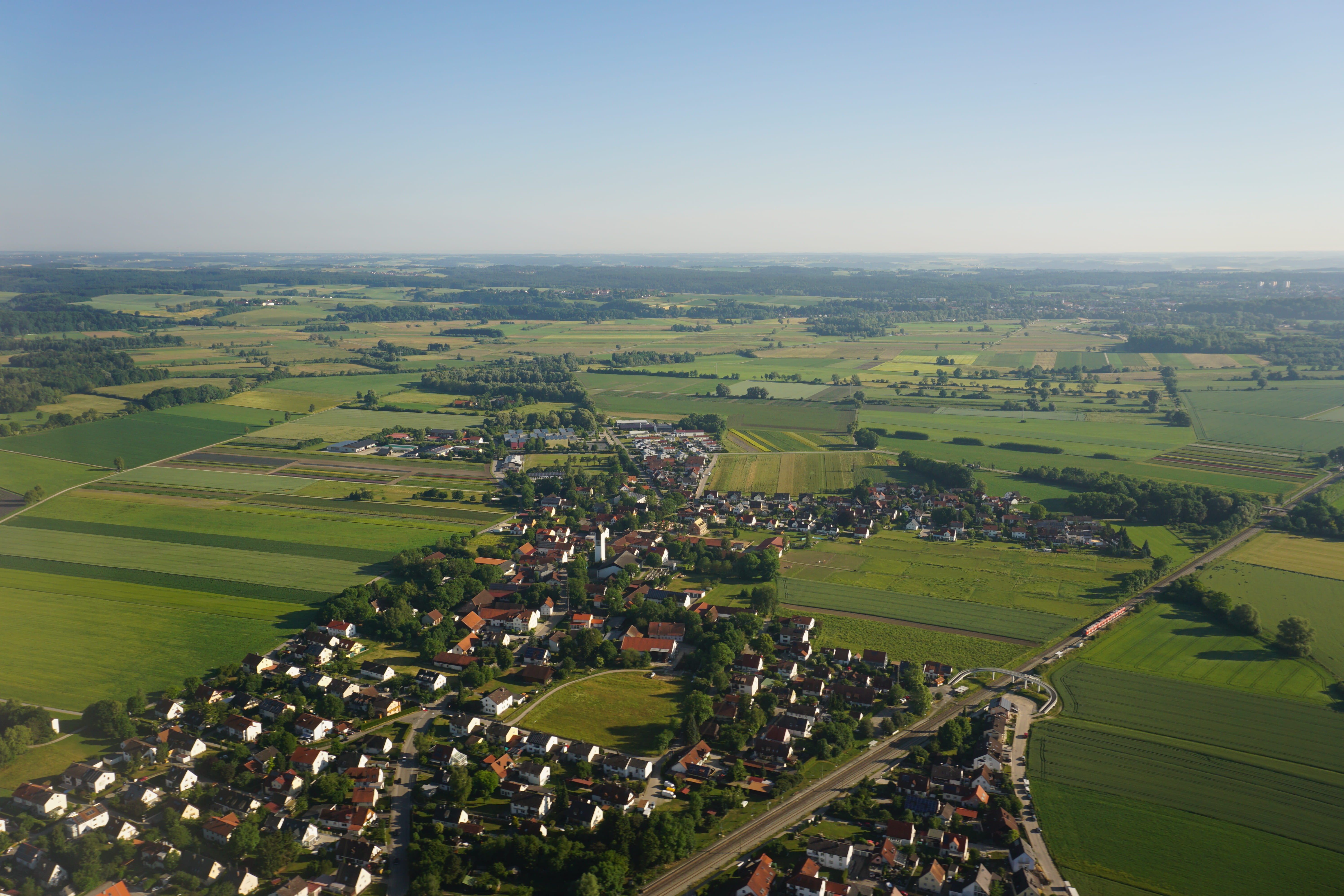 tree, green color, tranquil scene, no people, land, aerial, patchwork landscape, countryside, beauty in nature, germany, plant, city, village, day, architecture, HD Wallpaper