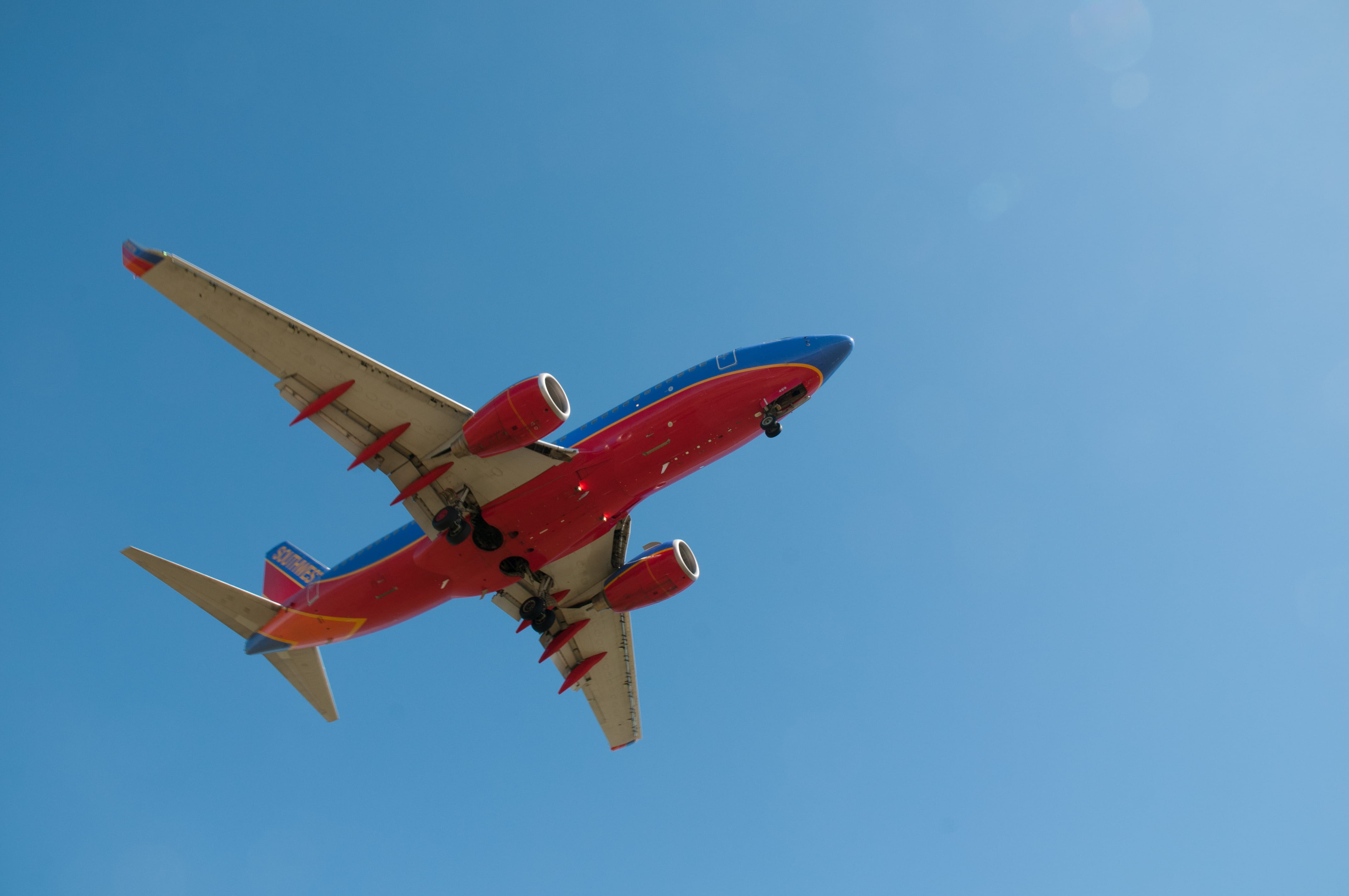 clear sky, airplane, outdoors, no people, journey, plane, above, aerobatics, travel, air vehicle, airliner, aerospace industry, blue, motion, nature, on the move, HD Wallpaper