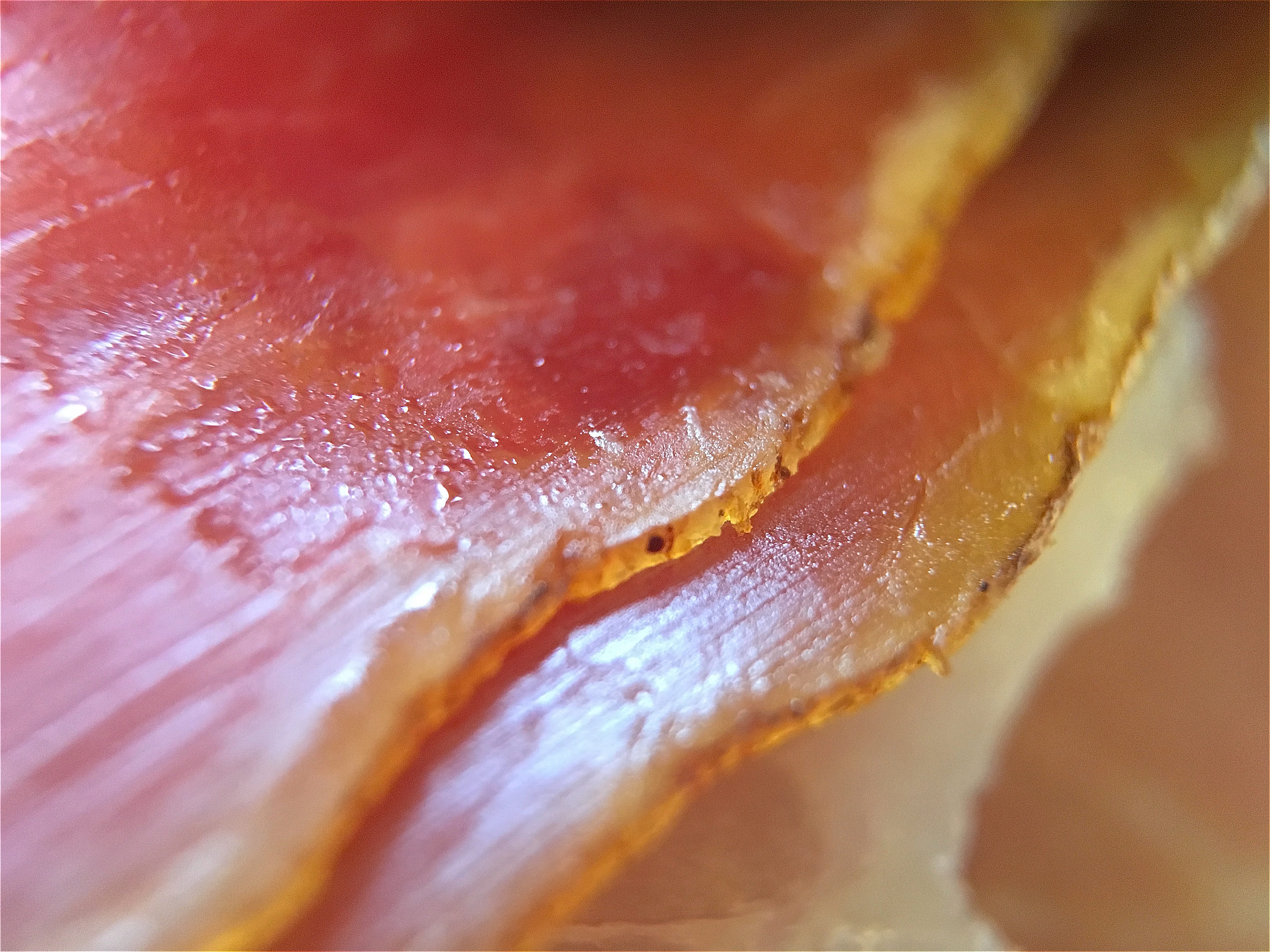 food, selective focus, ham, wellbeing, single object, fat, temptation, focus on foreground, rind, healthy eating, close-up, food and drink, prosciutto ham, HD Wallpaper