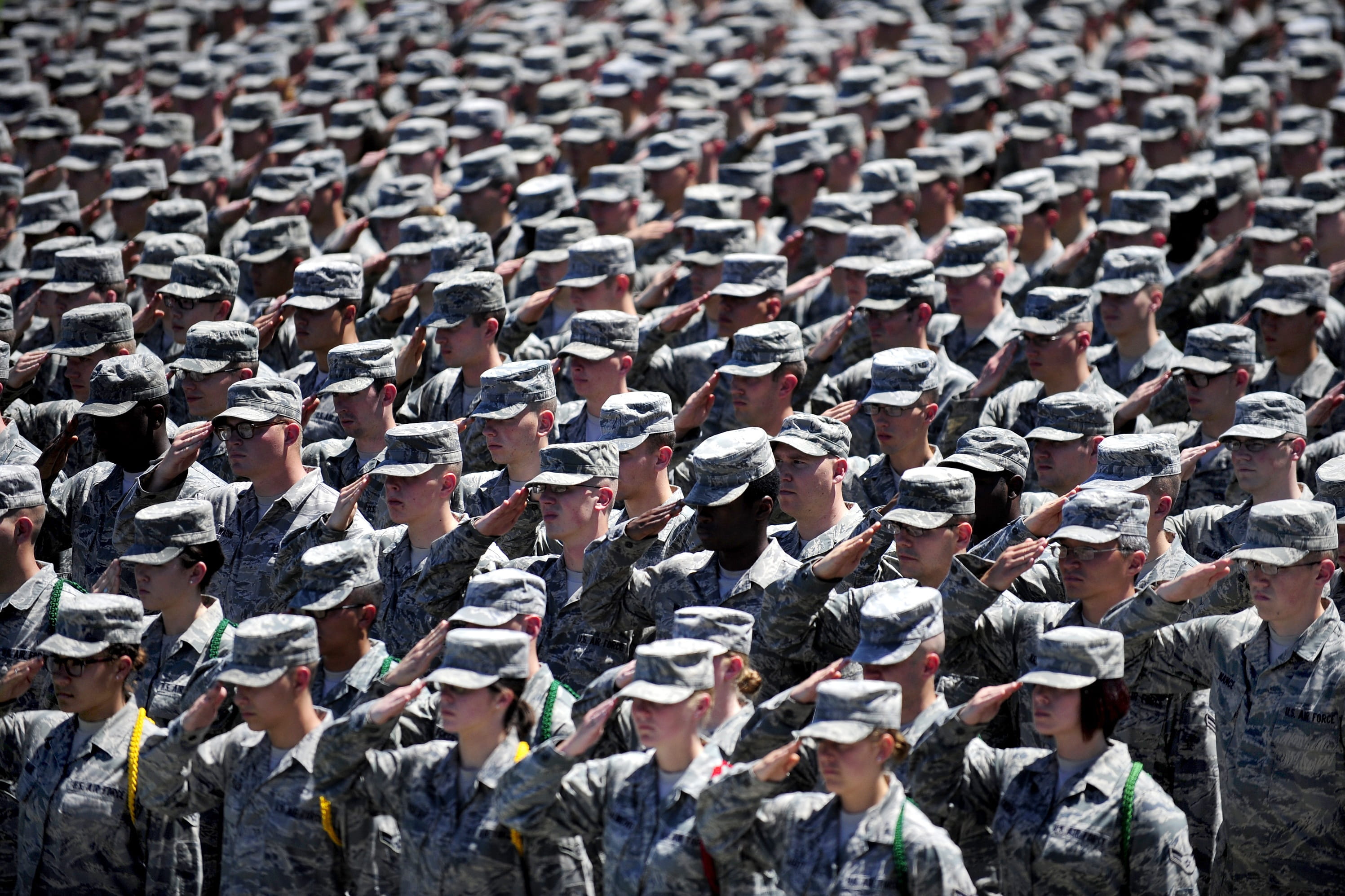 daytime, Military, building exterior, built structure, armed forces, closeup, large group of people, 2K, full frame, day, Camouflage, clothing, real people, HD Wallpaper