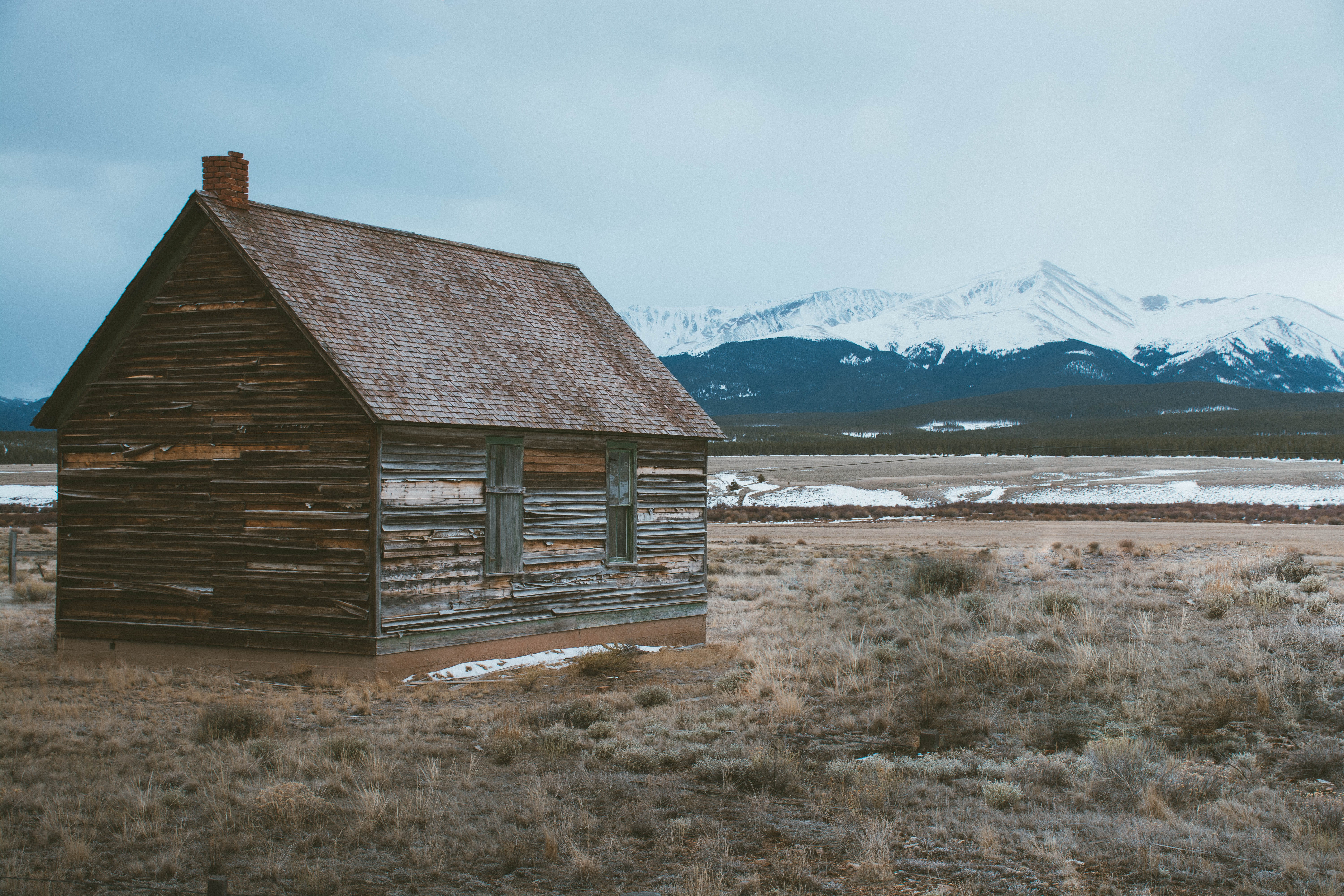 wood - material, landscape, building exterior, abandoned, hut, wooden, views, mountain, building, outdoors, nature, house, land, environment, day, surrounded, HD Wallpaper