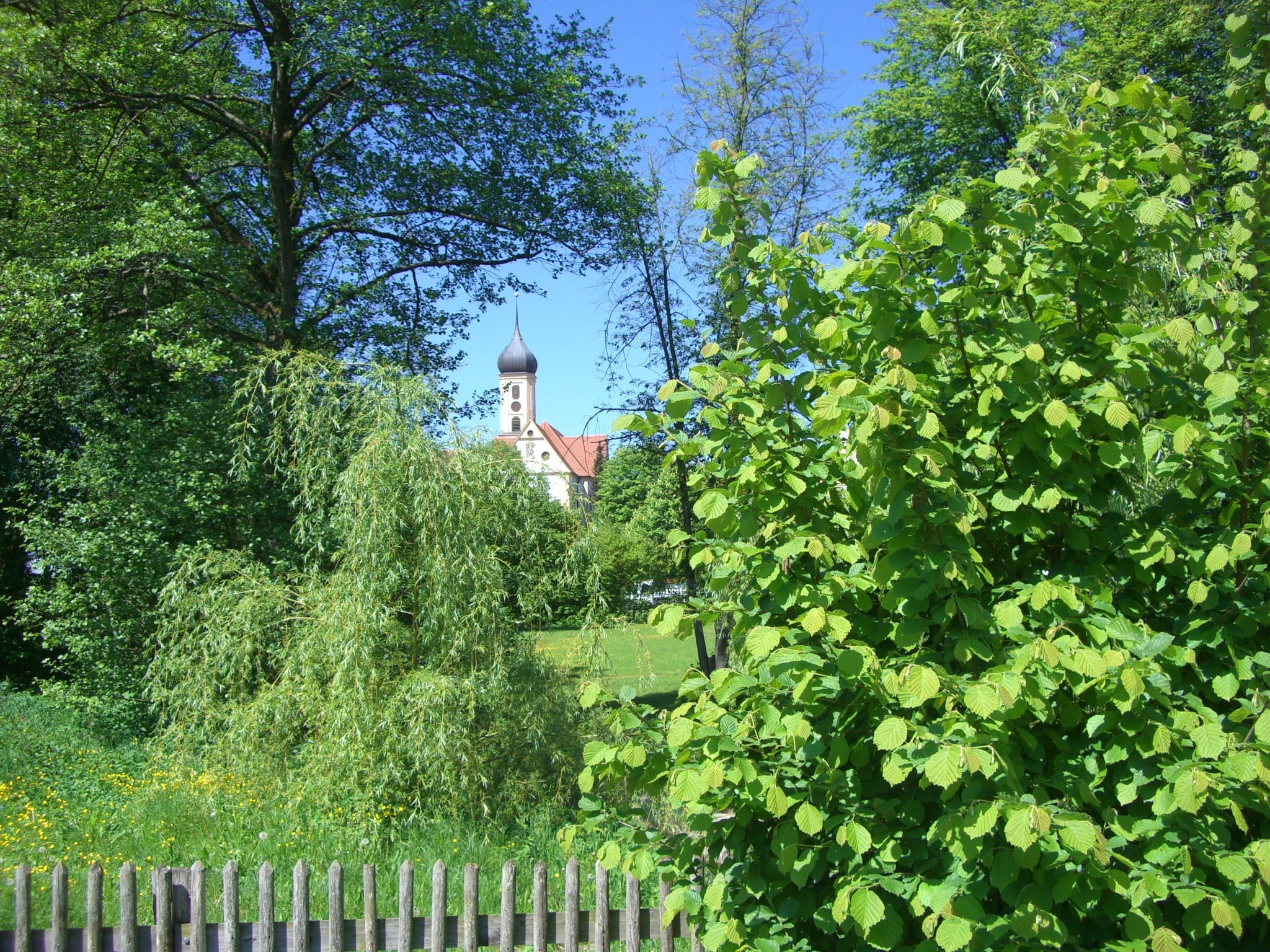 outdoors, built structure, plant, real people, beauty in nature, boundary, 1080P, low angle view, green color, bavaria, lifestyles, architecture, leaf, HD Wallpaper