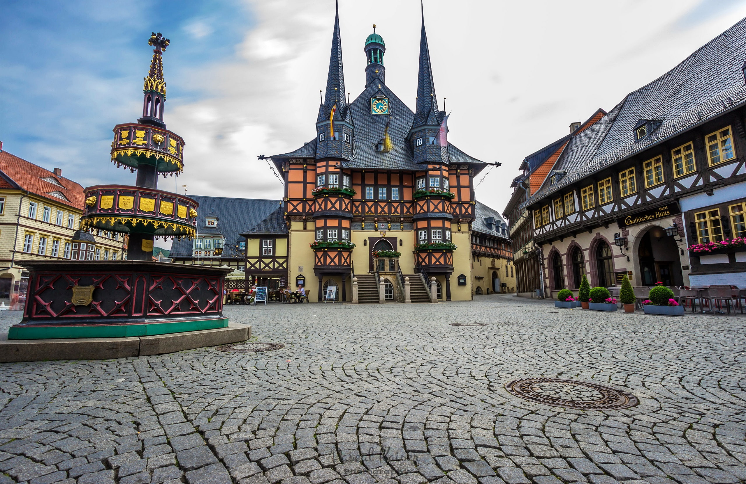 home, 2K, Wernigerode, fountain, area, Germany, HD Wallpaper