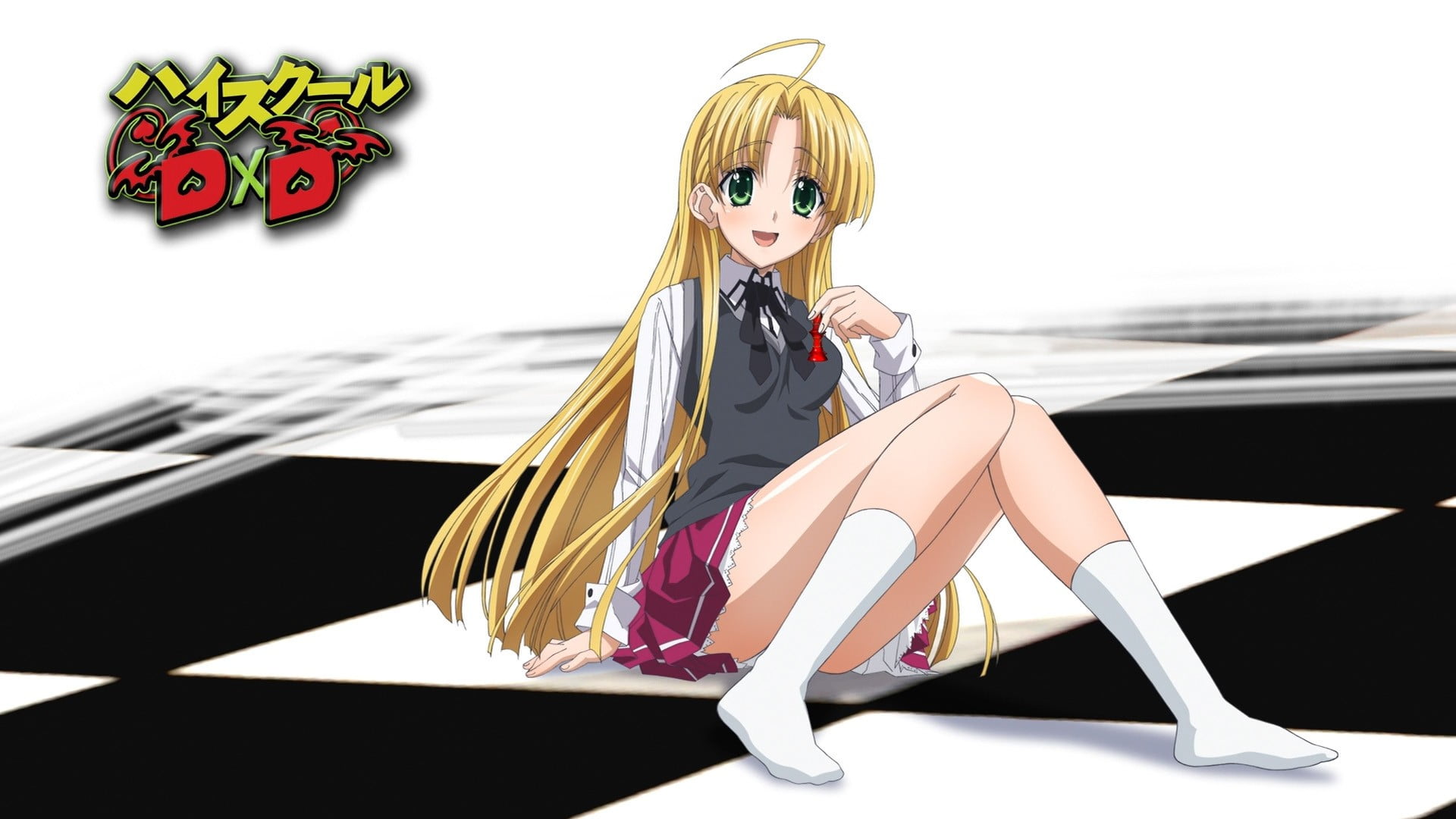 real people, green eyes, portrait, clothing, women, anime girls, young adult, blond hair, Highschool DxD, adult, hairstyle, 1080P, beautiful woman, females, HD Wallpaper