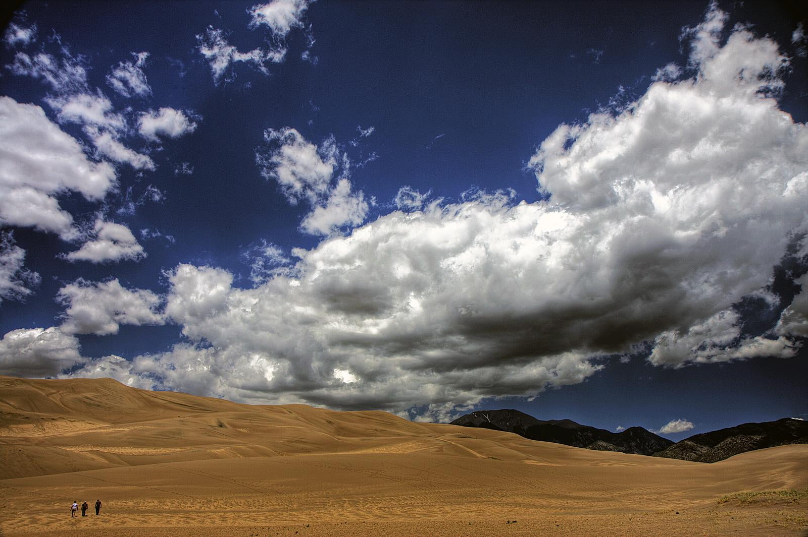 national, park, mountain, great, nature, daytime, blue, dunes, 720P, white, Colorado  desert, landscape, HDR, sky, sand Dune, sand, colorado, desert, Great Sand Dunes National Park, HD Wallpaper