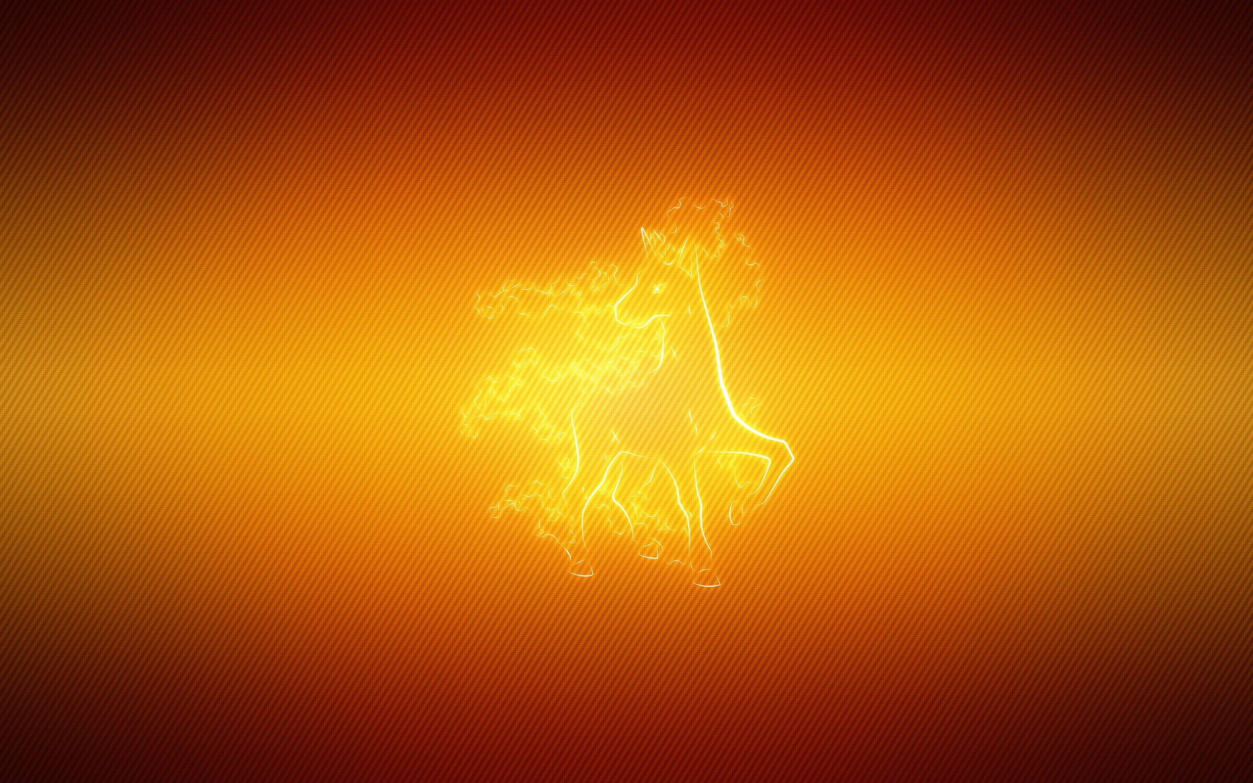 yellow background, unicorns, 2K, Fractalius, HD Wallpaper