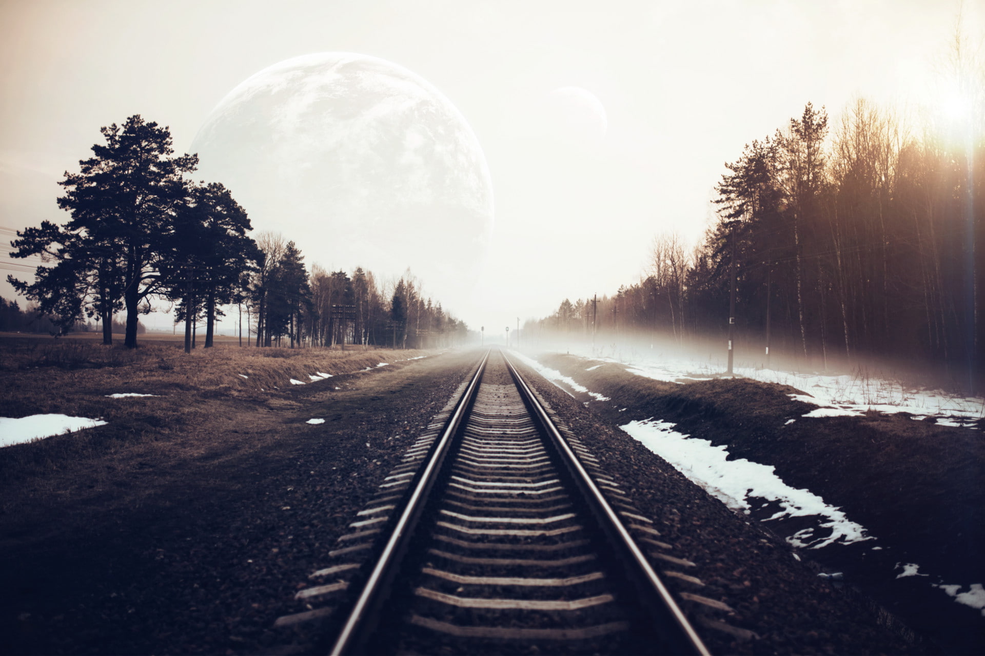 nature, Vadim Sadovski, landscape, 1080P, trees, rail, planet, railway, HD Wallpaper