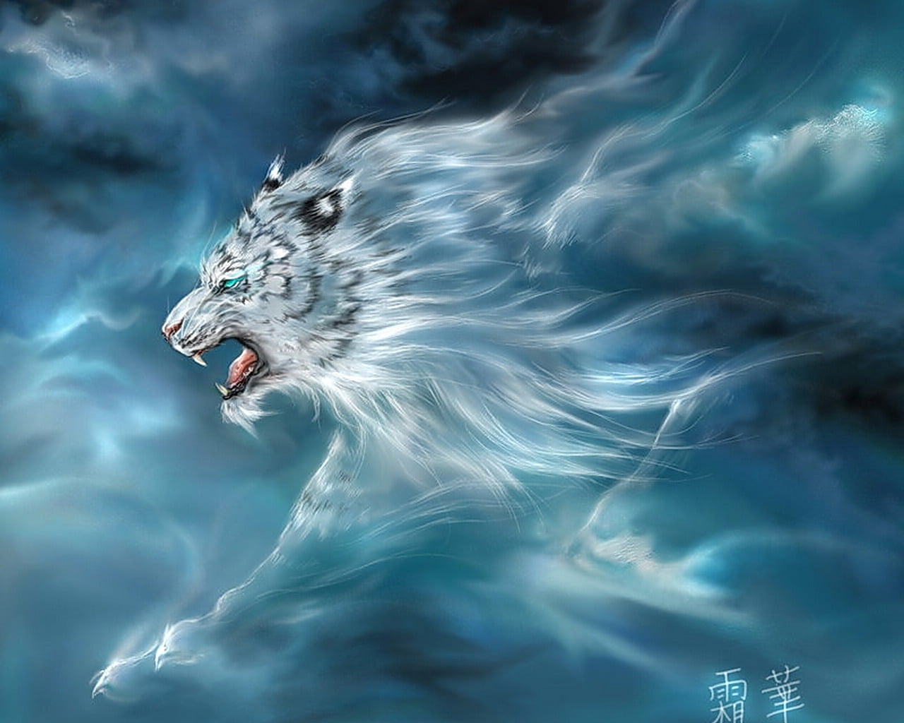 animal themes, 720P, digital composite, outdoors, one animal, power in nature, sign, underwater, illustration, abstract, backgrounds, ominous, tiger, animal wildlife, HD Wallpaper