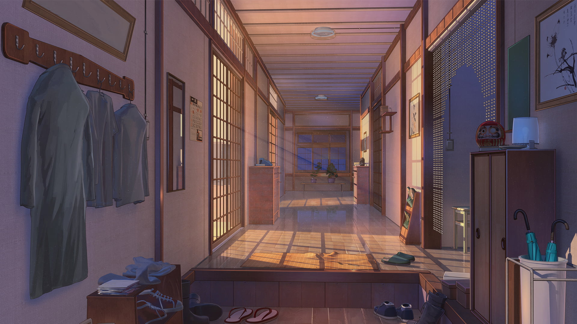 artwork, digital art, ArseniXC, Background Art, house, Love, 1080P, anime, visual novel, sunlight, RocknRoll, sunset, Money, HD Wallpaper