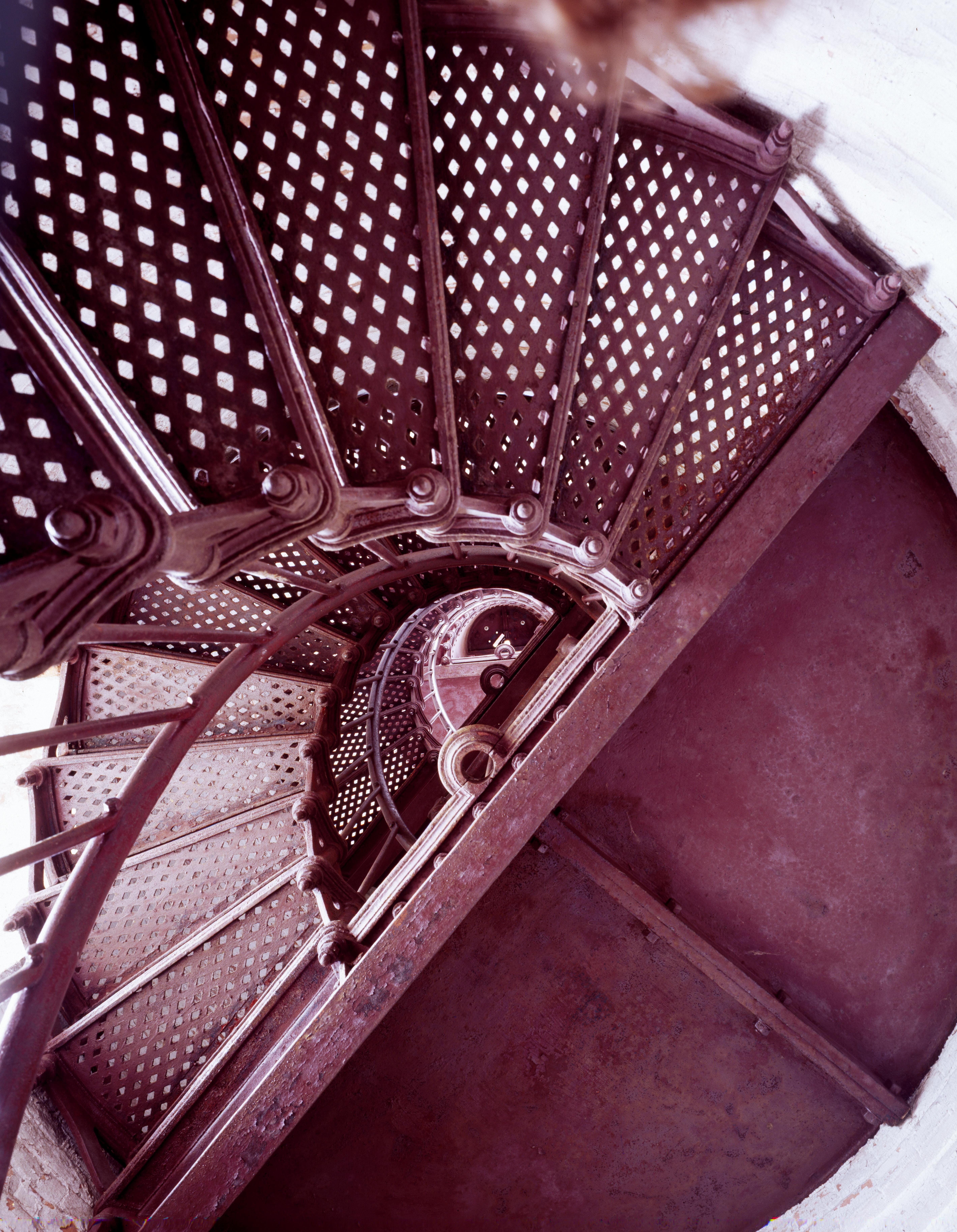 lighthouse stairs, tower, absence, stairs, sea, metal, coast, steel, lake ontario, built structure, inner staircase, gradually, historically, no people, Phone HD Wallpaper