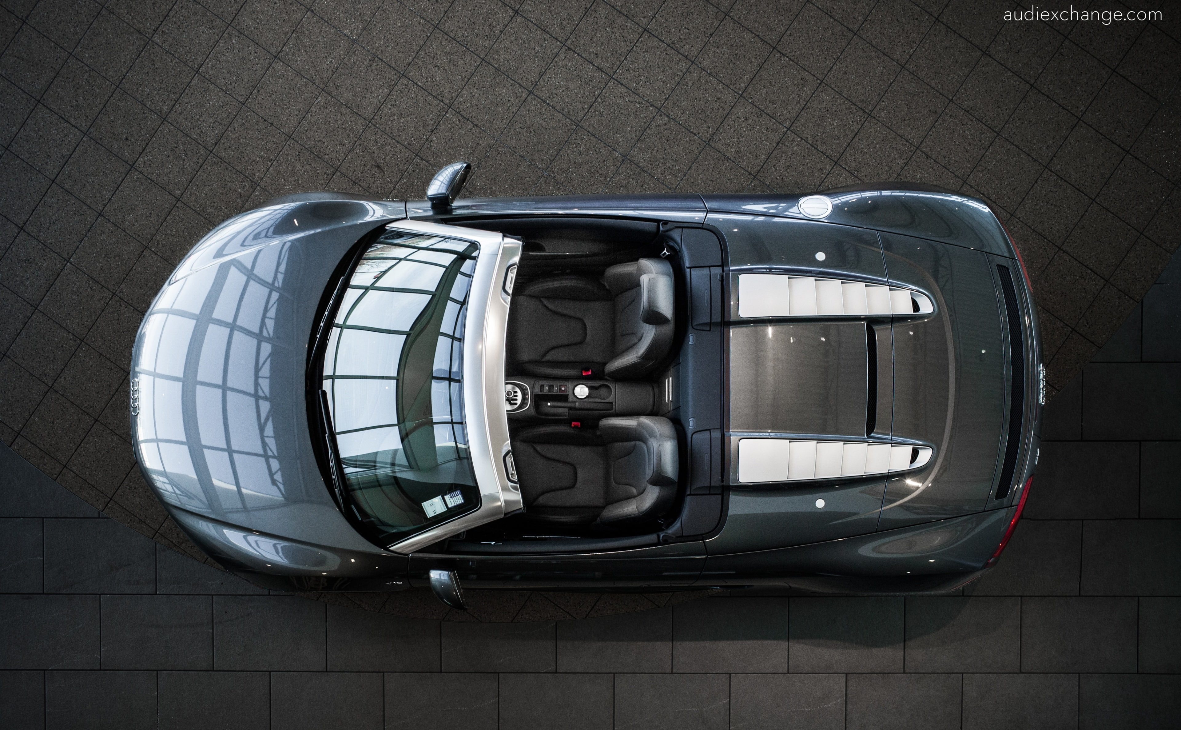 Roadster, modern, day, close-up, 5.2, single object, illinois, Grey, fsi, car, no people, audi exchange, highland park, mode of transportation, v10, v, HD Wallpaper