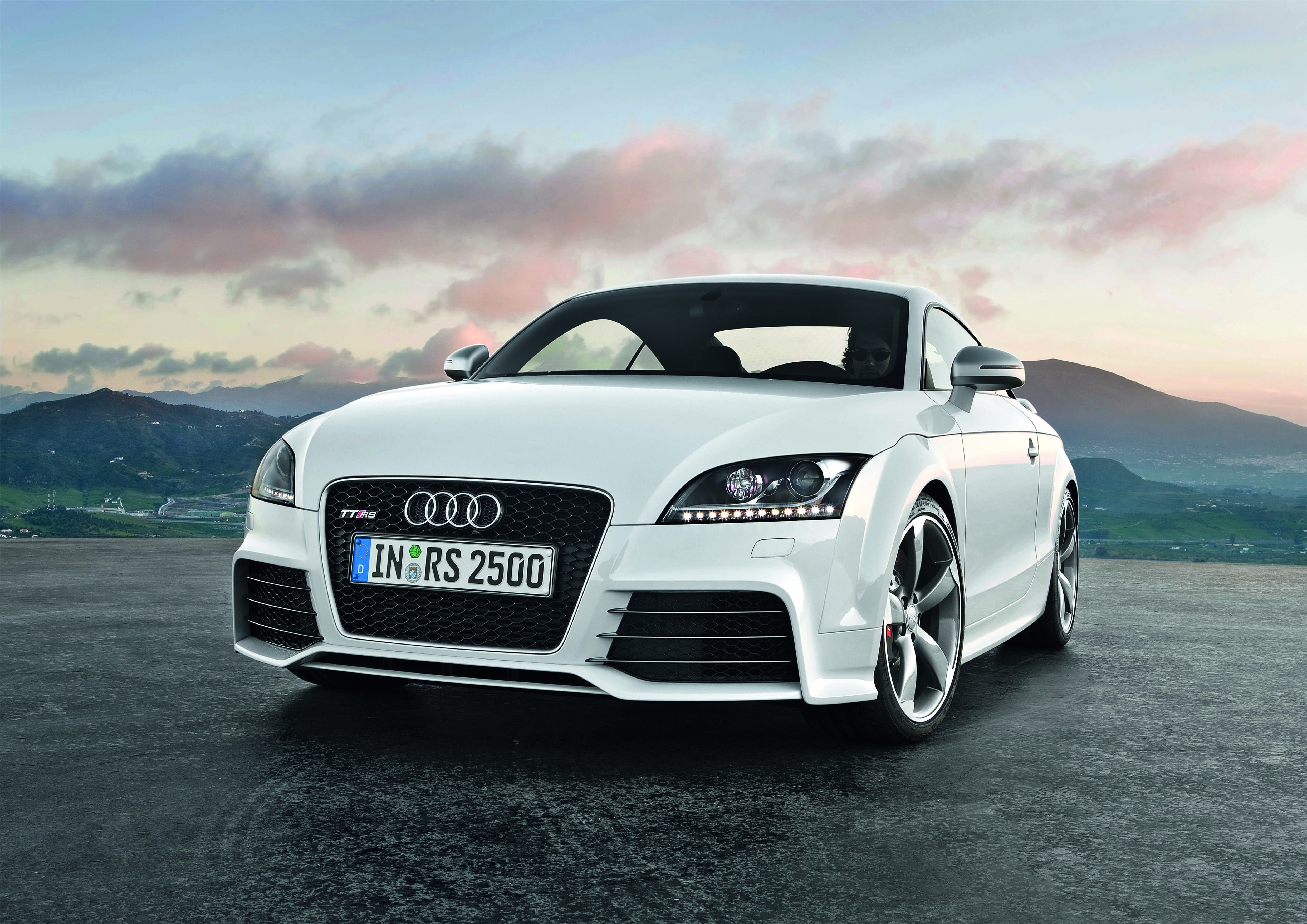 Audi TT RS, white, Audi, 4K, German, art, front, tt, cars, rs, coupe, hd, mountains, Clouds, sports, HD Wallpaper