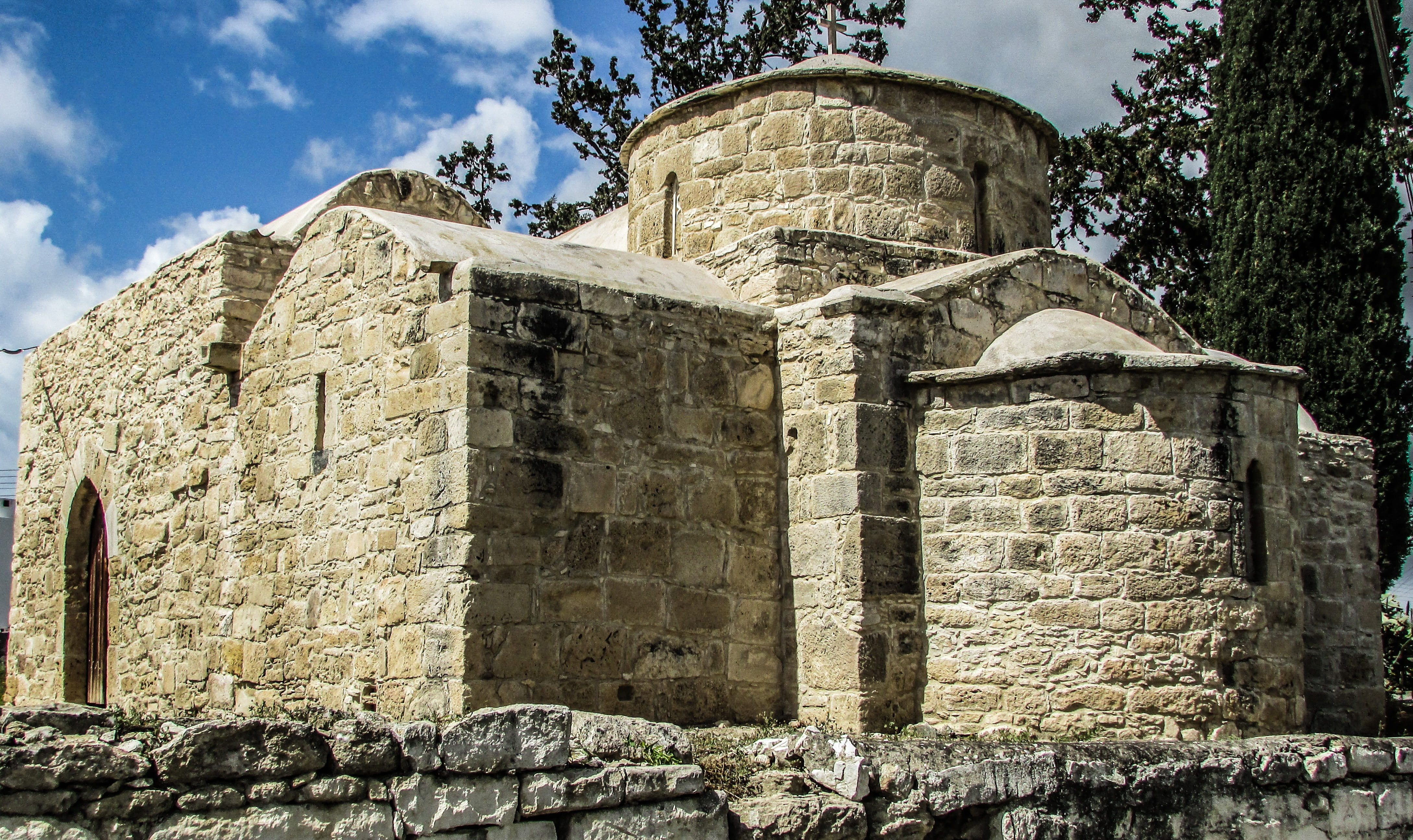 place of worship, Kolossi, church, cloud - sky, ancient, building, ruined, stone material, travel destinations, nature, built structure, sky, the past, HD Wallpaper