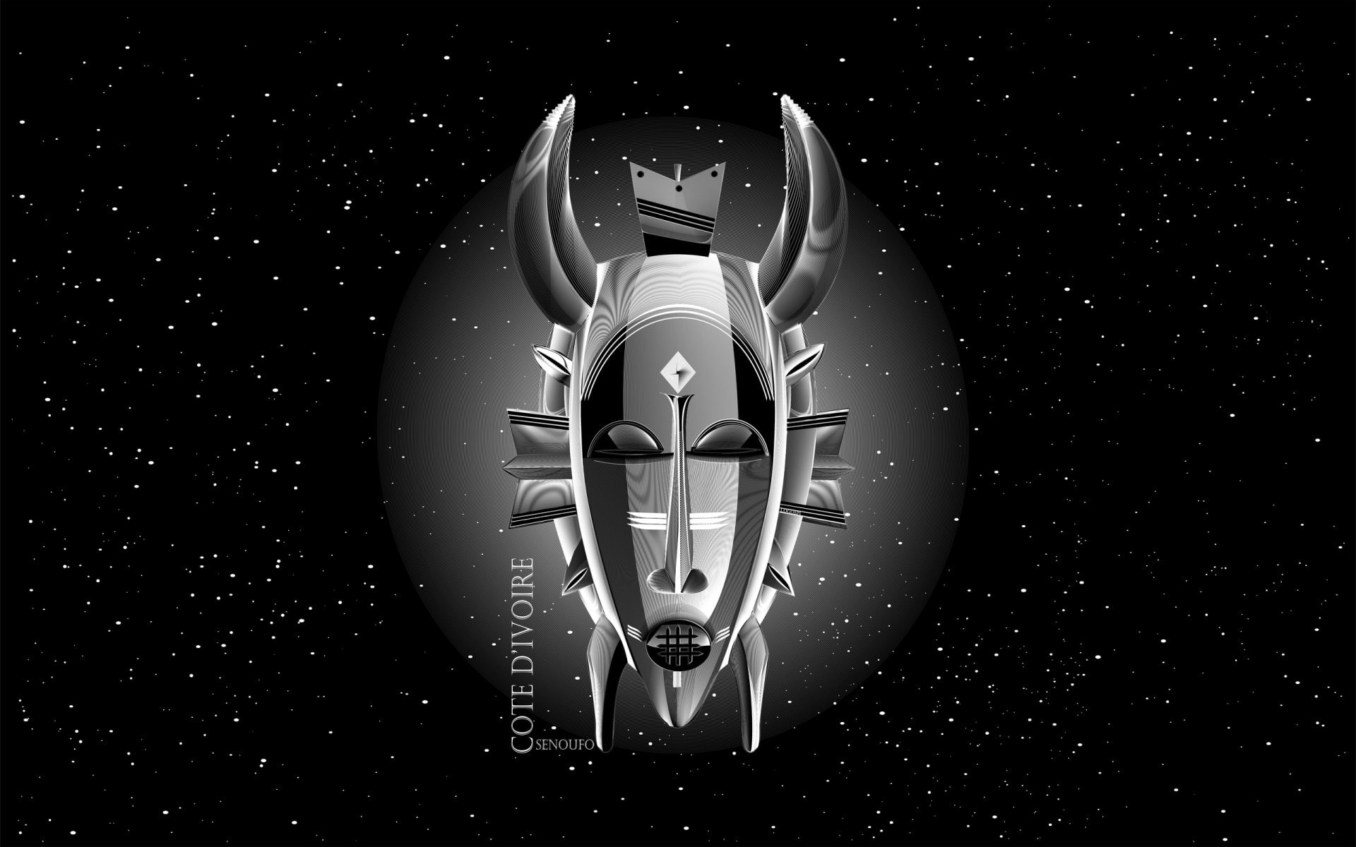Culture, Africa, Black and White, Senoufo, Artistic, Masque Africain, 1080P, HD Wallpaper