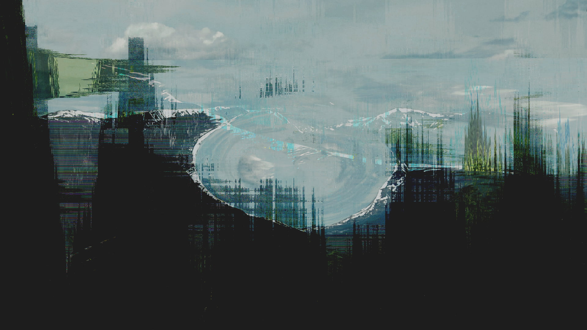 sky, skyscraper, modern, built structure, dark, no people, trees, building exterior, multiple exposure, digital art, reflection, 1080P, building, transparent, HD Wallpaper