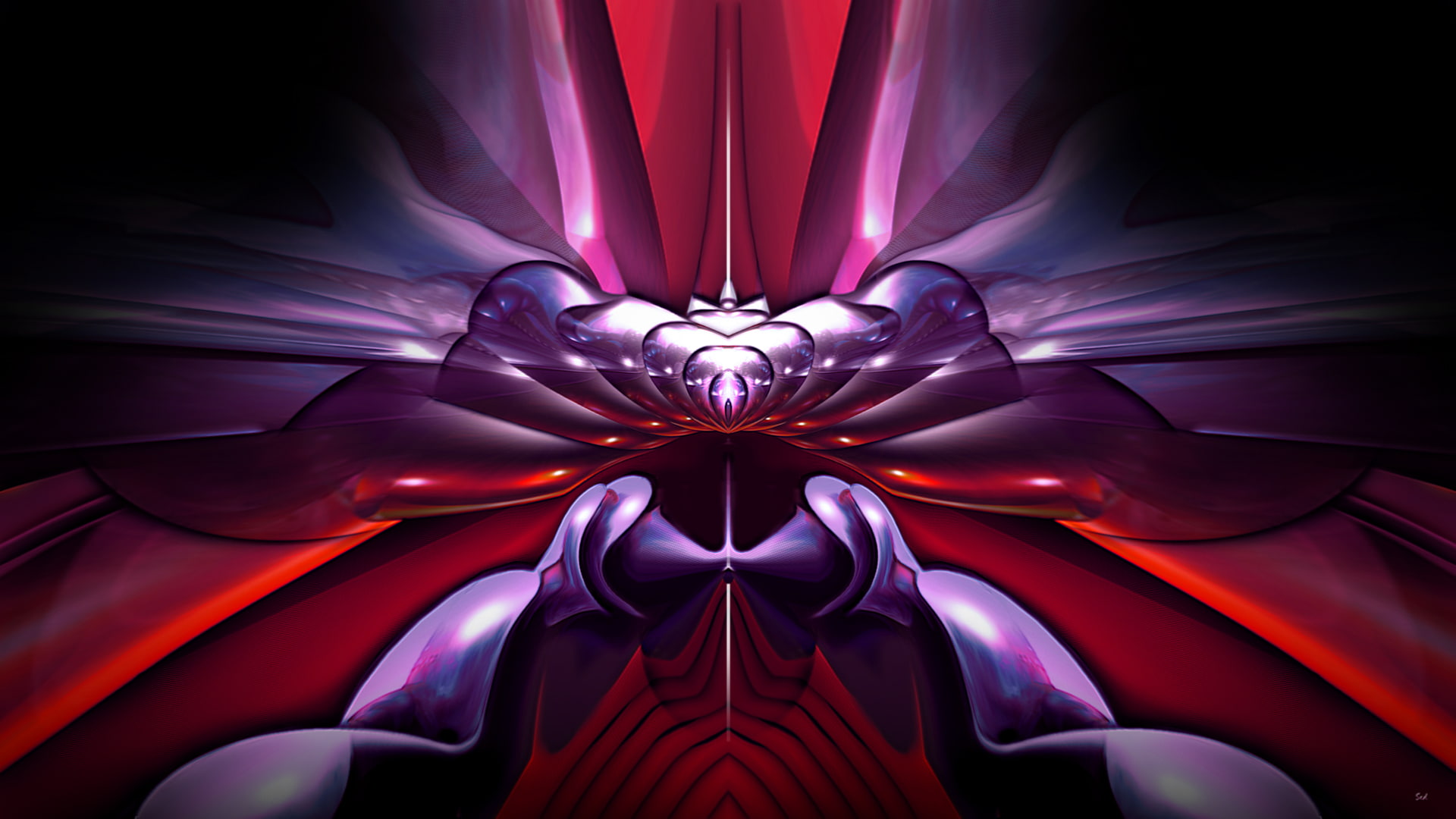 shiny, abstract backgrounds, red, technology, design, multi colored, textured, backgrounds, 1080P, pattern, no people, modern, symmetry, fuel and power generation, HD Wallpaper