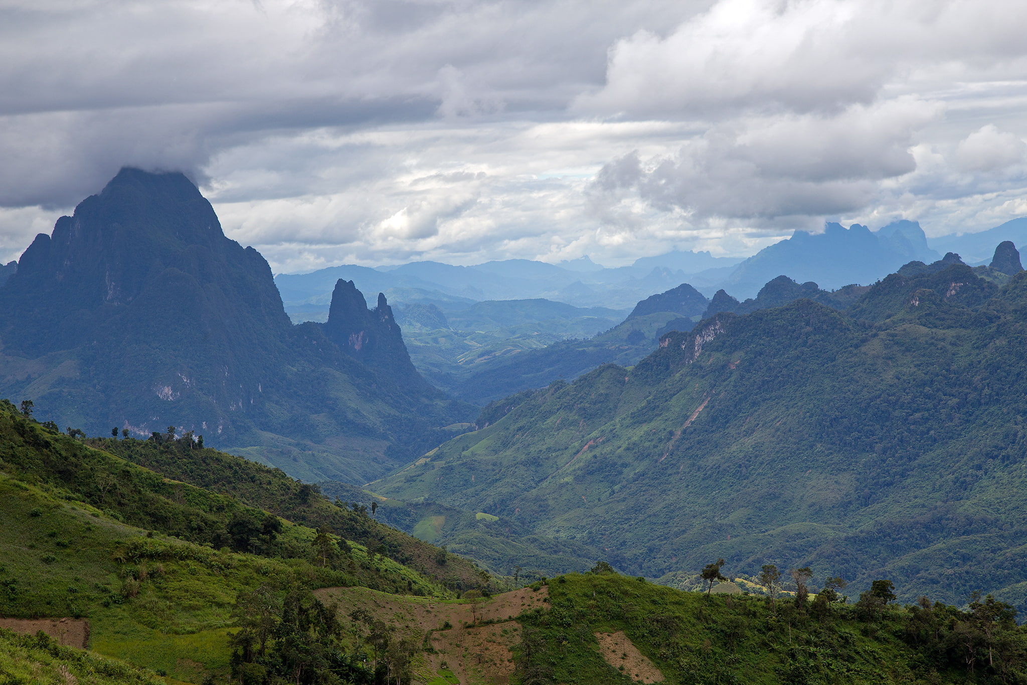 mountains, laos, 1080P, vieng, landscape, kham, HD Wallpaper