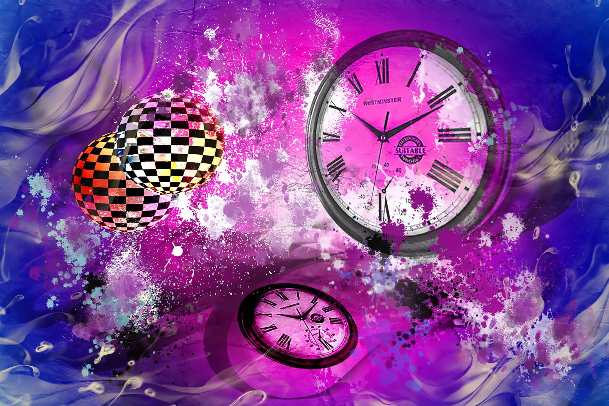 decorative, instrument of time, color, pink color, art, personal accessory, shape, colorful, plant, clock face, nature, urban, beauty in nature, time, minute hand, HD Wallpaper