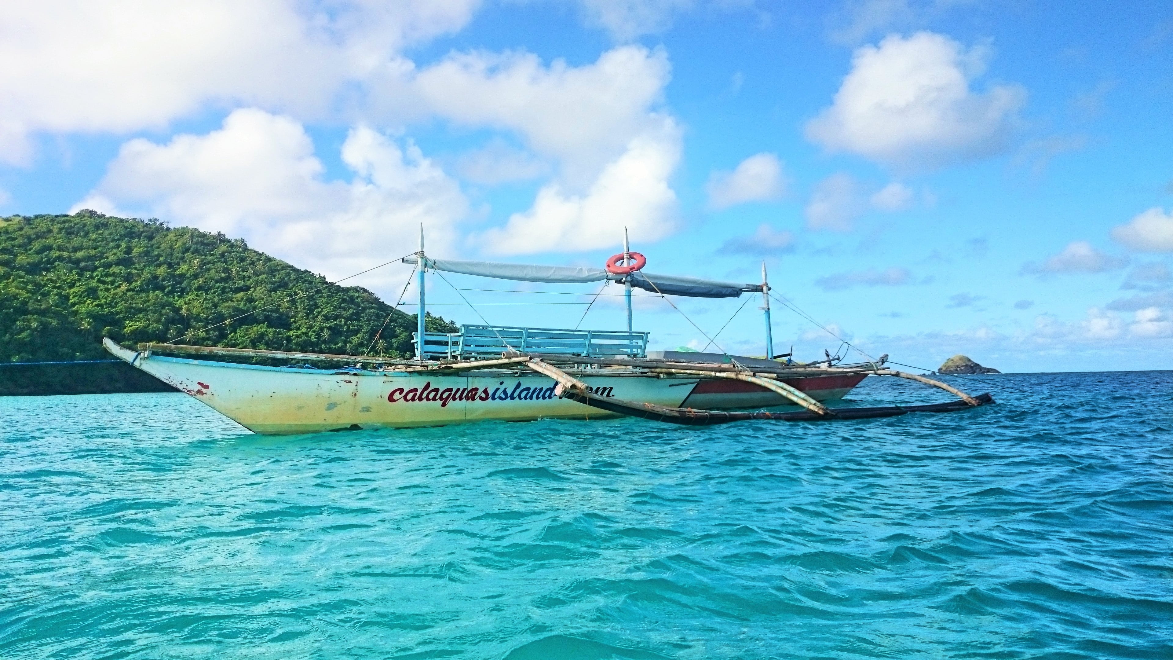 sea, water, tranquil scene, no people, body, day, mode of transport, travel, yacht, fishing boat, boat, moored, calaguas island, mode of transportation, HD Wallpaper