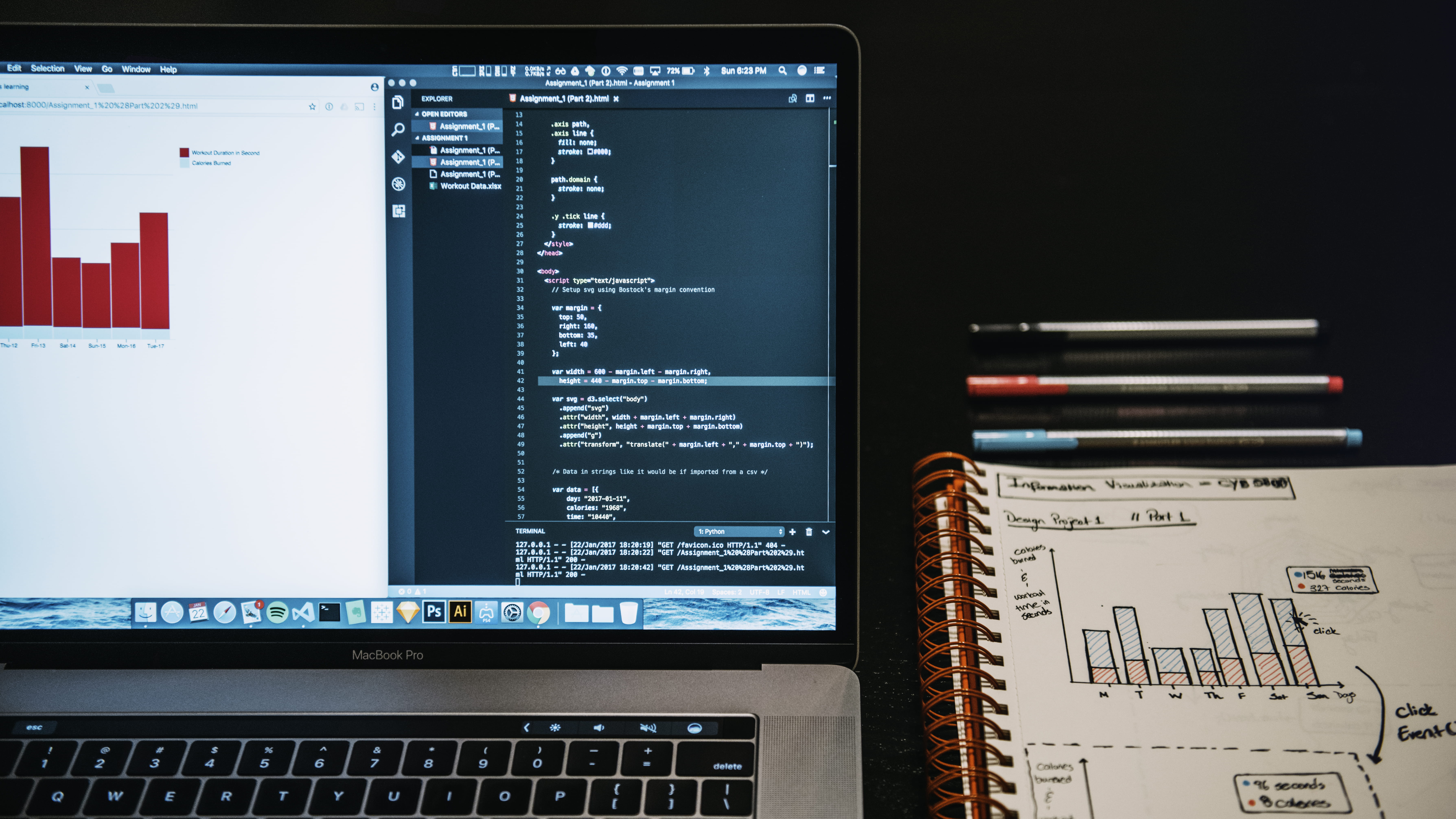 no people, 5K, computer language, keyboard, finance, graph, global communications, internet, design, tech, paper, palm bay, apple, data, laptop, wireless technology, HD Wallpaper