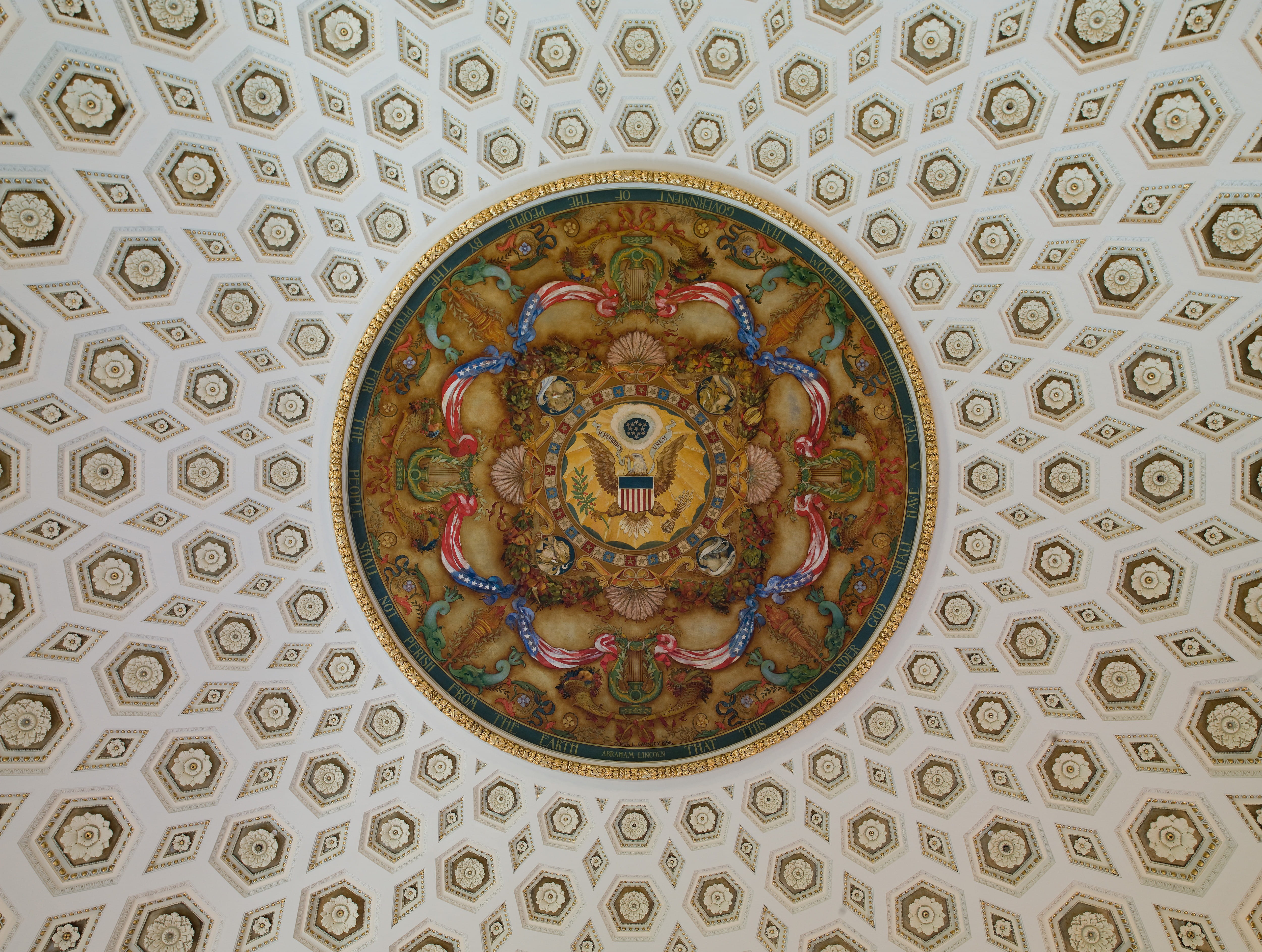 ceiling, library of congress, round, architecture and art, indoors, representation, architecture, place of worship, religion, ornate, directly below, cupola, HD Wallpaper