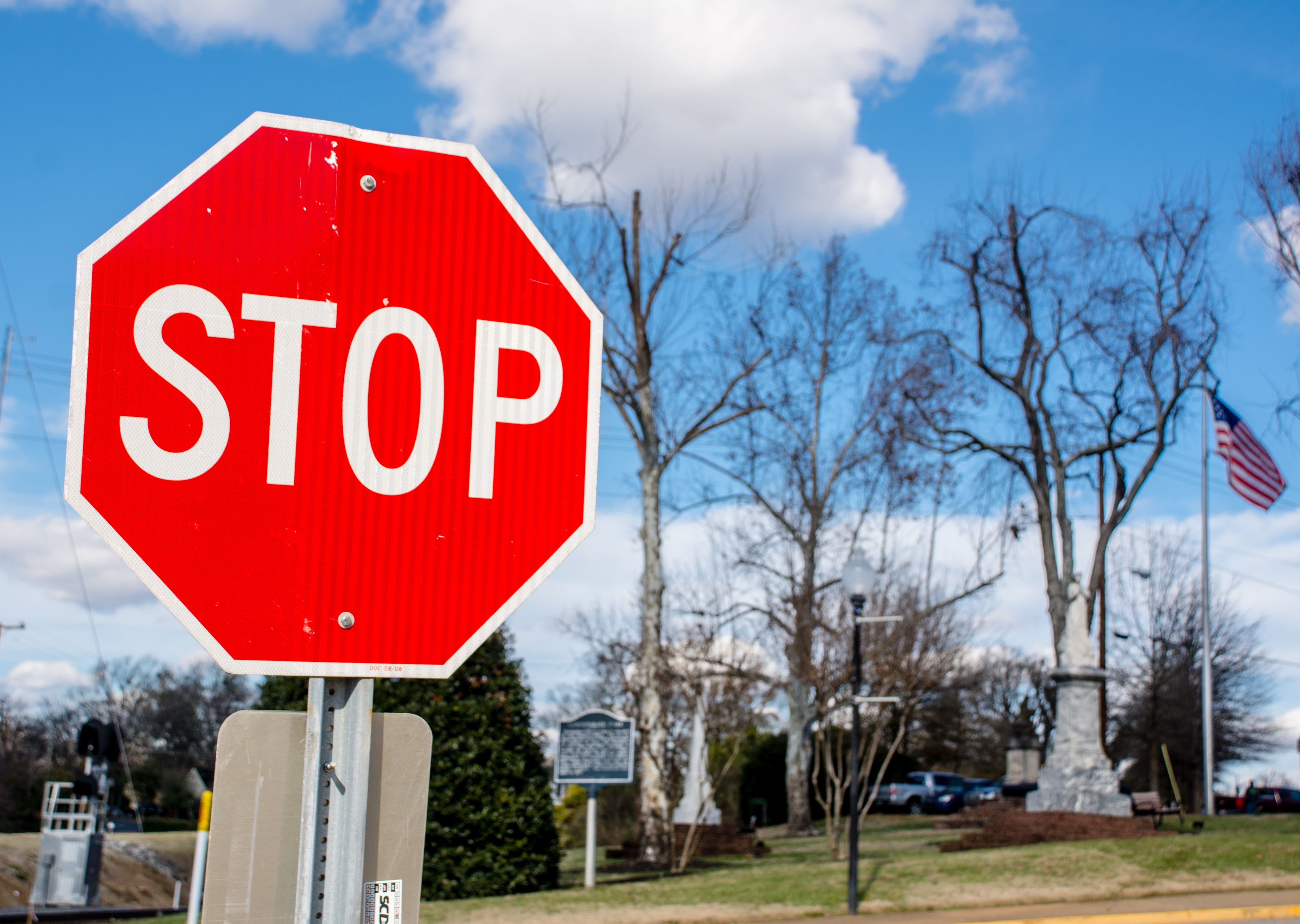 architecture, plant, town, safety, red, communication, direction, Trees, street, building exterior, traffic, Stop Sign, danger, road, Blue Sky, tree, day, HD Wallpaper