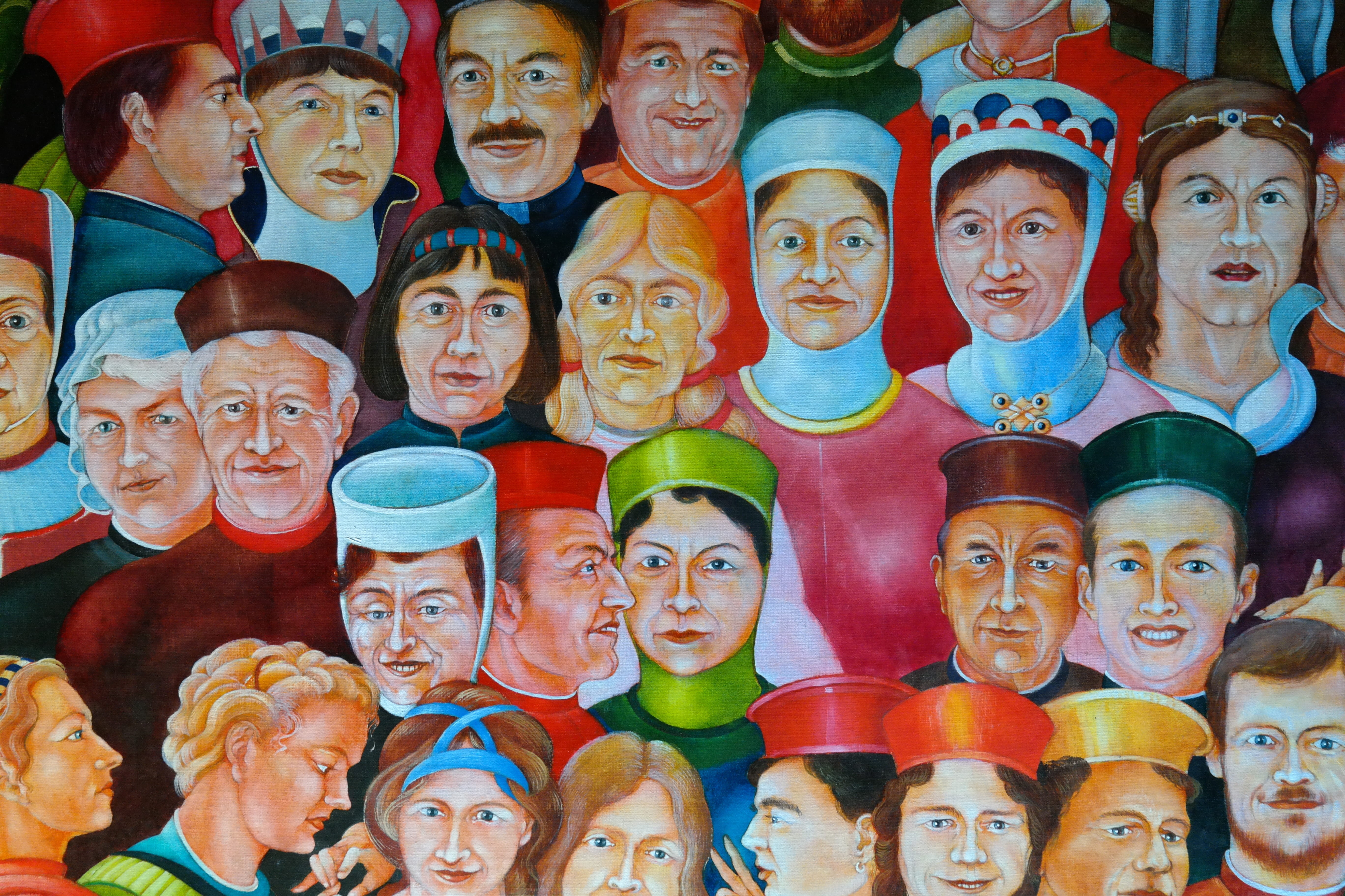 multi colored, society, choice, crowd, dynasty, Faces, no people, craft, artists, human representation, portrait, monastery of lorch, people, toy, sculpture, HD Wallpaper