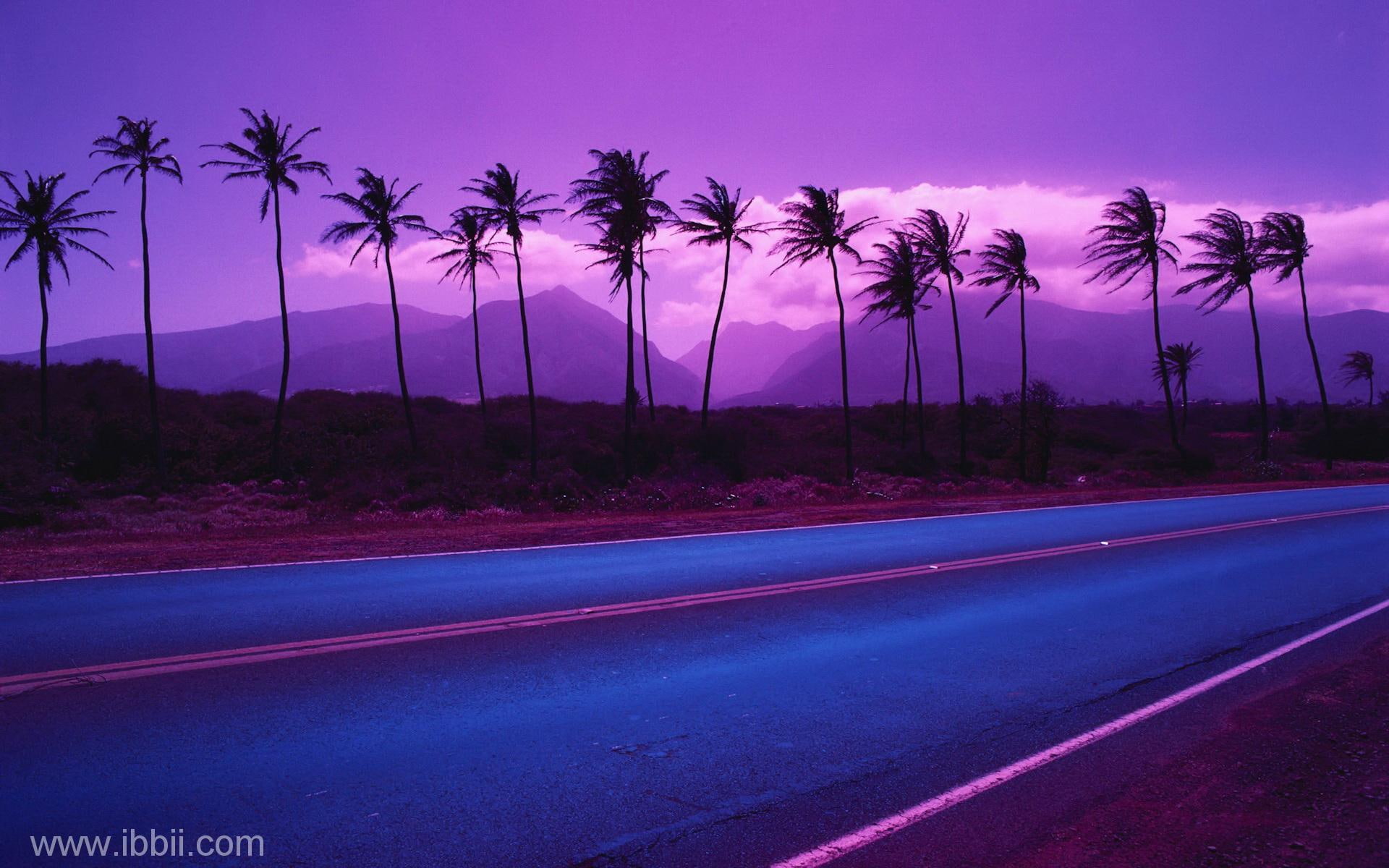 1080P, 3d and abstract, beautiful, sunset, picture, road, blue, HD Wallpaper