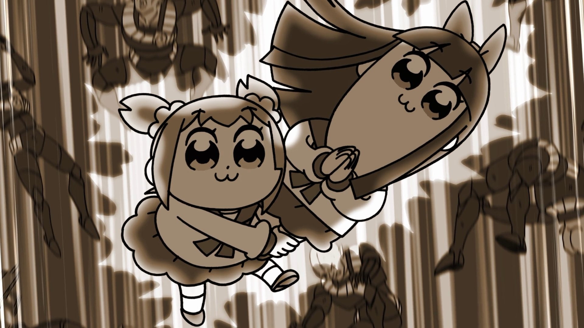 Pop Team Epic, Popuko (Pop Team Epic), Anime, Pipimi (Pop Team Epic), 1080P, HD Wallpaper