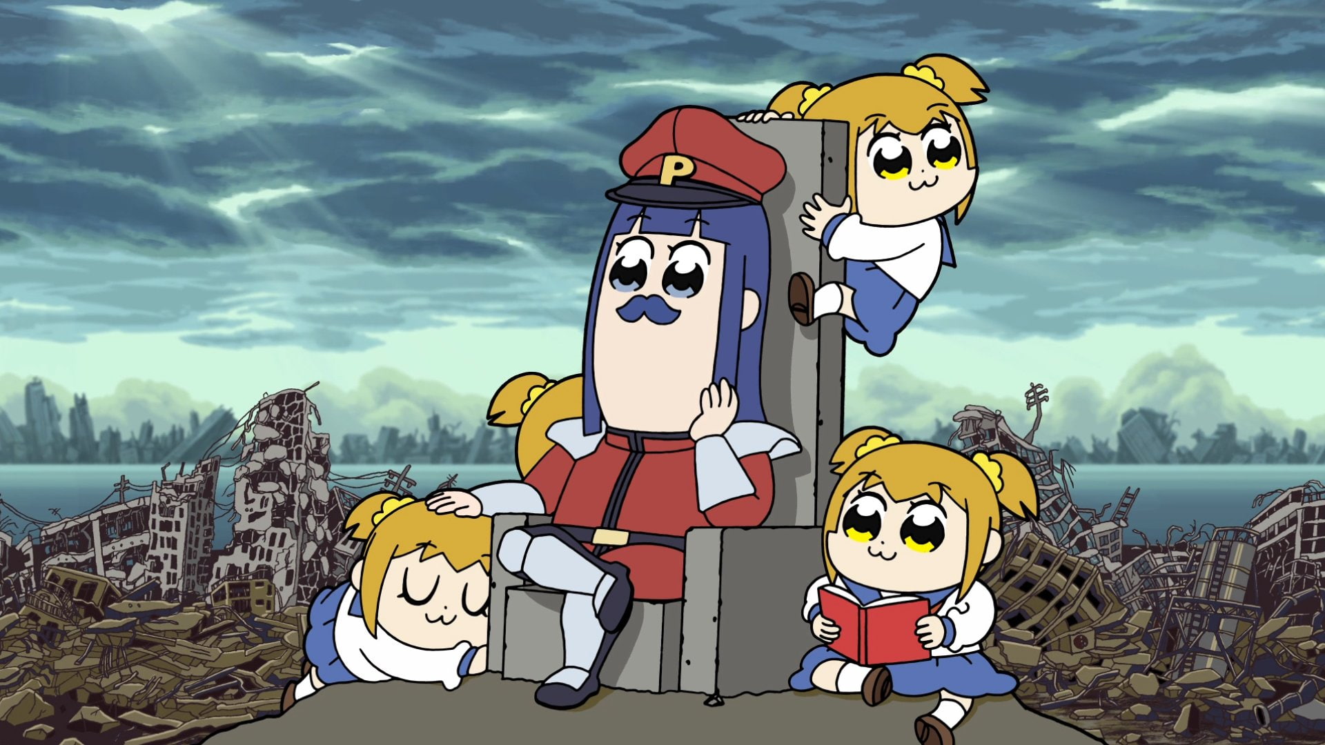 Anime, Pipimi (Pop Team Epic), 1080P, Popuko (Pop Team Epic), Pop Team Epic, HD Wallpaper